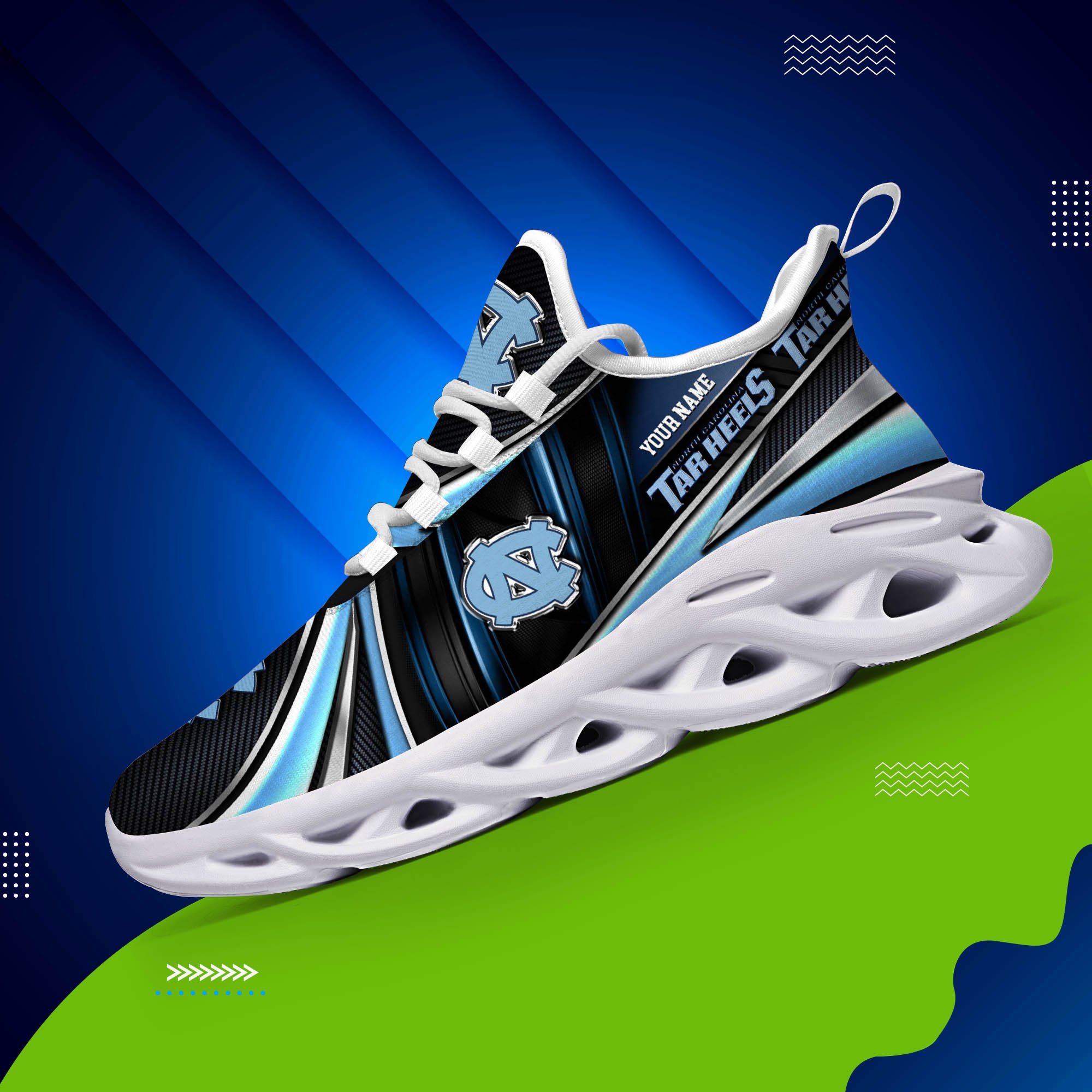 Alternative view of North Carolina Tar Heels White C Sneakers 2024 Version Personalized Your Name, Sport Team Sneakers, Sport Gifts ETHY-62892