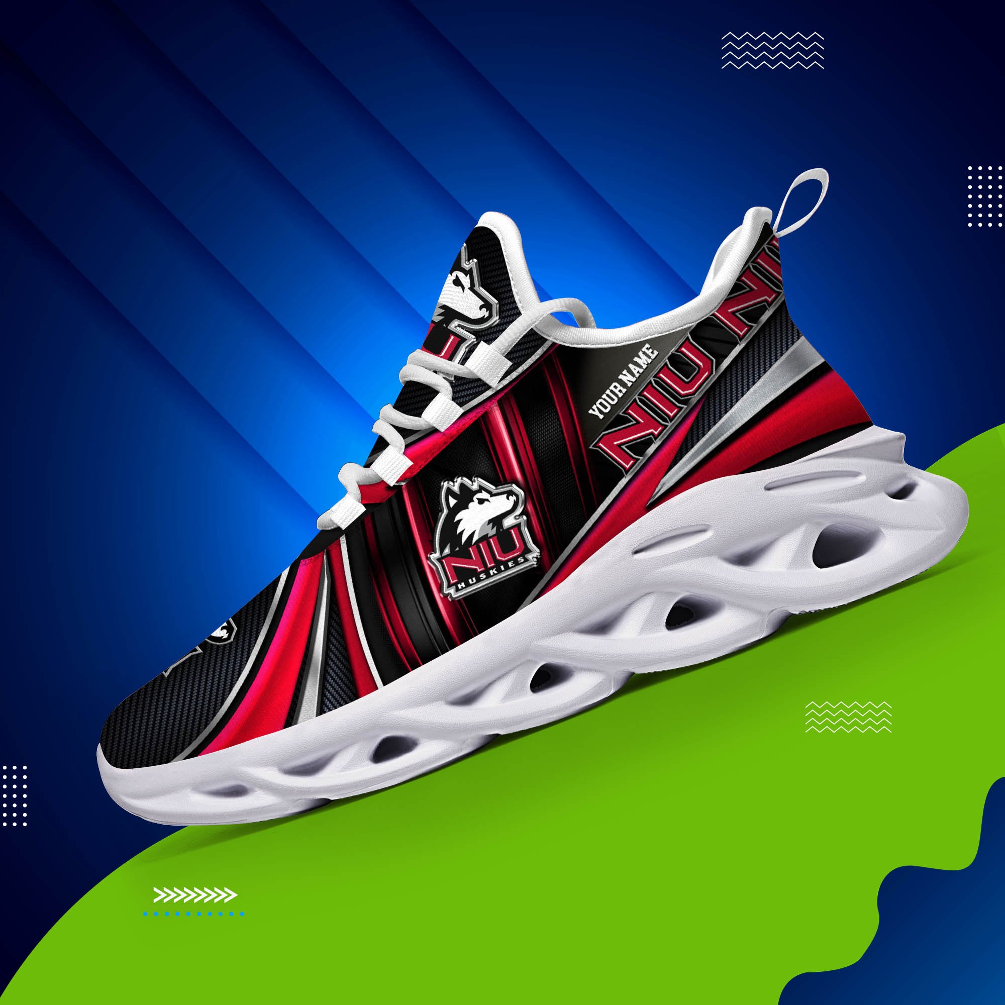 Alternative view of Northern Illinois Huskies White C Sneakers 2024 Version Personalized Your Name, Sport Team Sneakers, Sport Gifts ETHY-62892