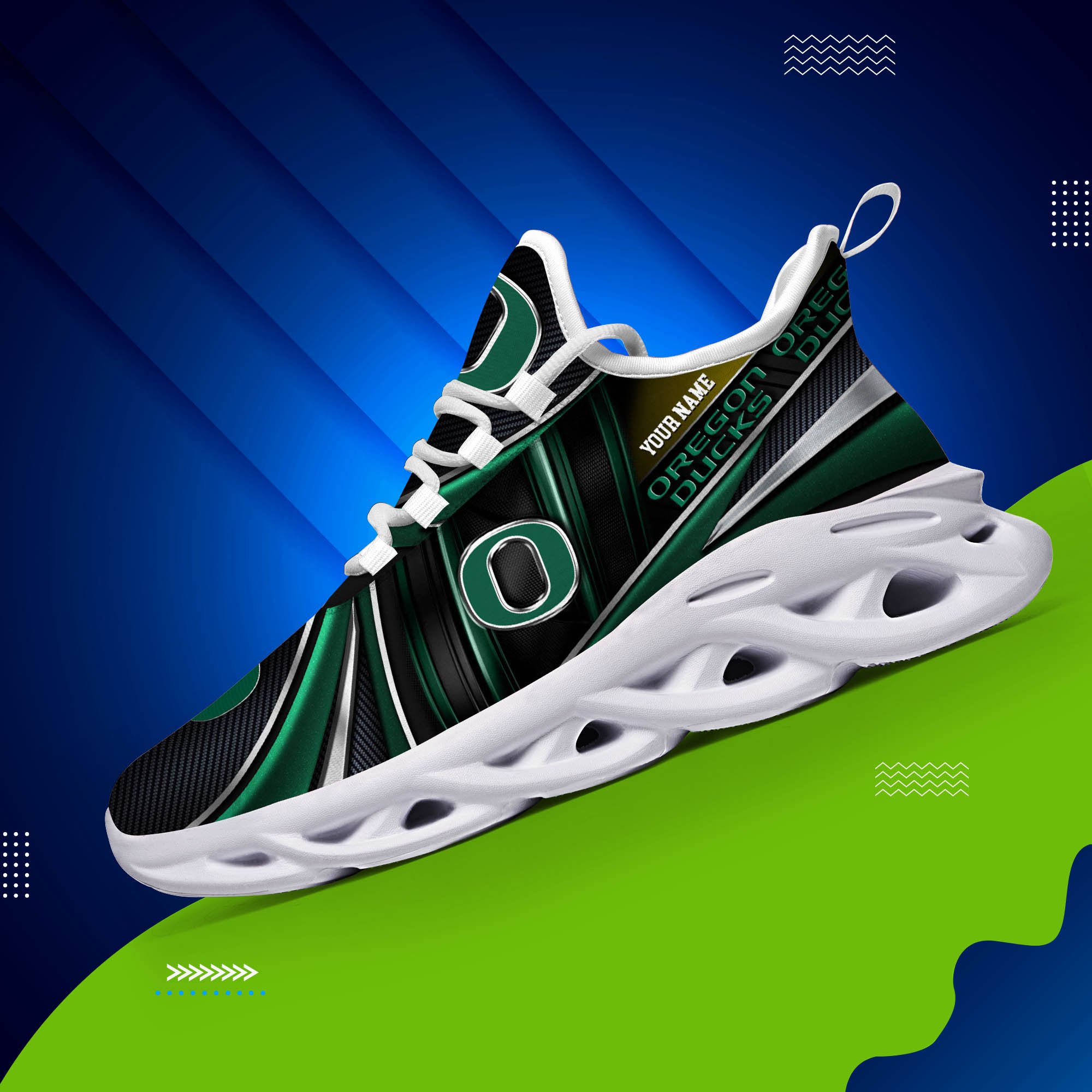 Alternative view of Oregon Ducks White C Sneakers 2024 Version Personalized Your Name, Sport Team Sneakers, Sport Gifts ETHY-62892