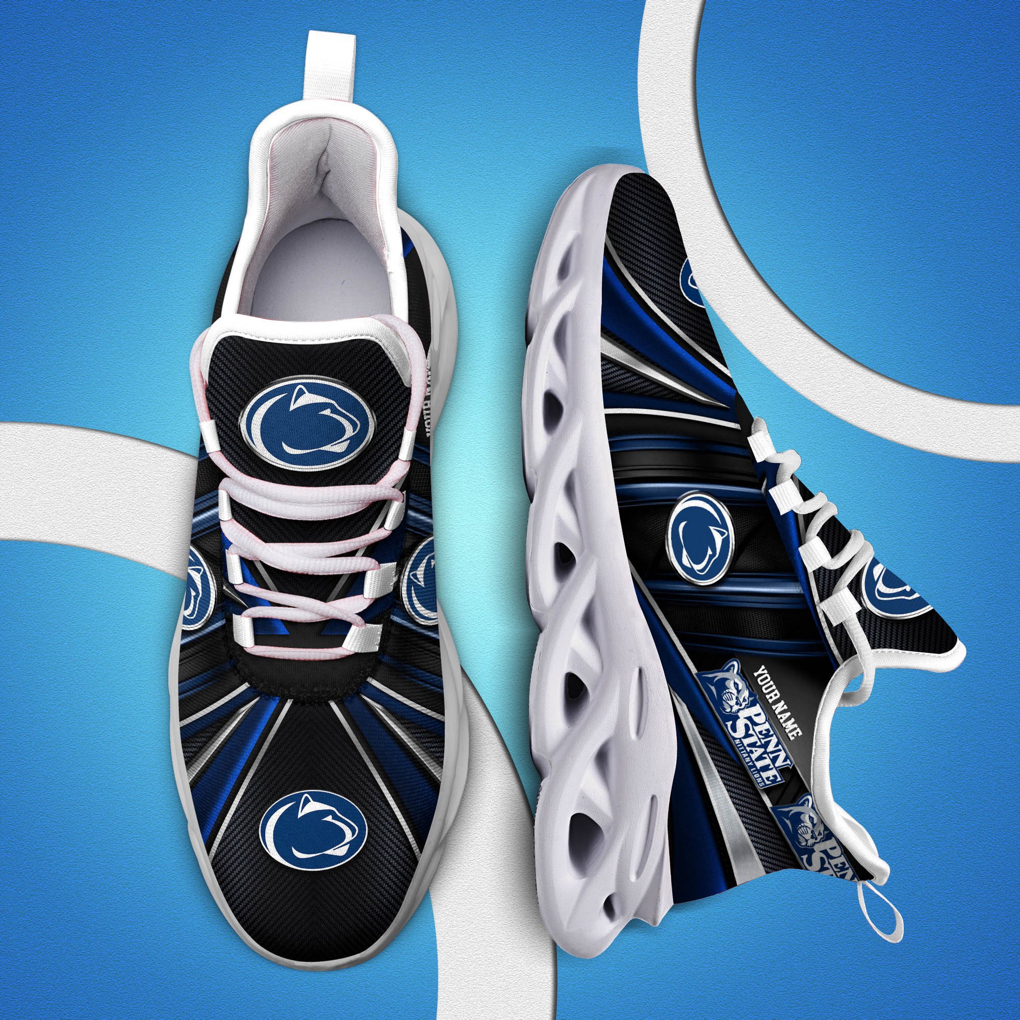 Penn State Nittany Lions White C Sneakers 2024 Version Personalized Your Name, Sport Team Sneakers, Sport Gifts ETHY-62892