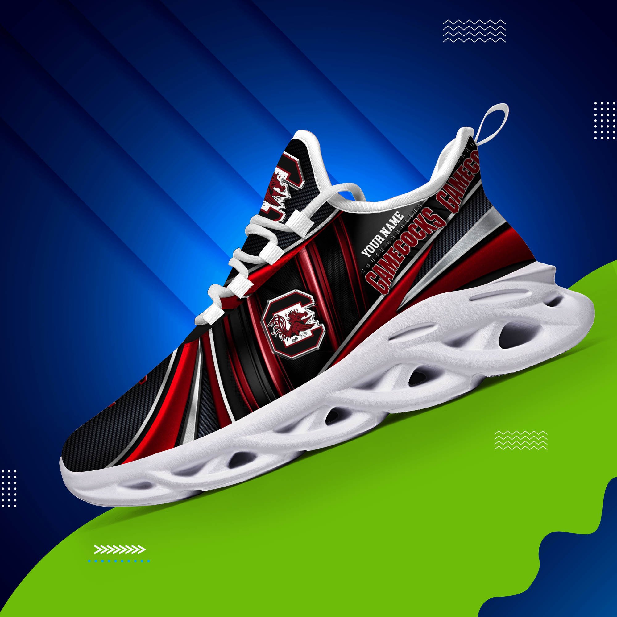 Alternative view of South Carolina Gamecocks White C Sneakers 2024 Version Personalized Your Name, Sport Team Sneakers, Sport Gifts ETHY-62892