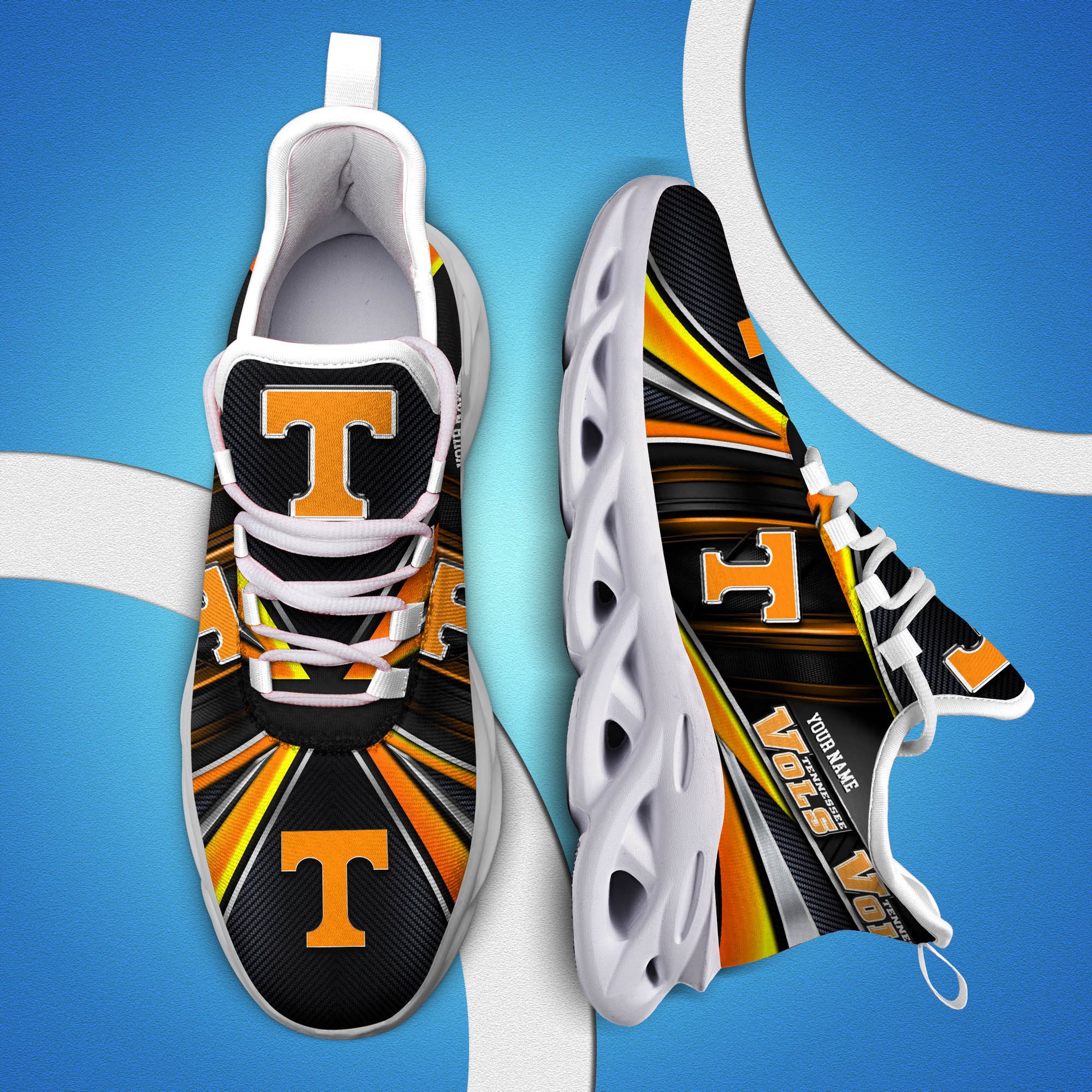 Tennessee Volunteers White C Sneakers 2024 Version Personalized Your Name, Sport Team Sneakers, Sport Gifts ETHY-62892