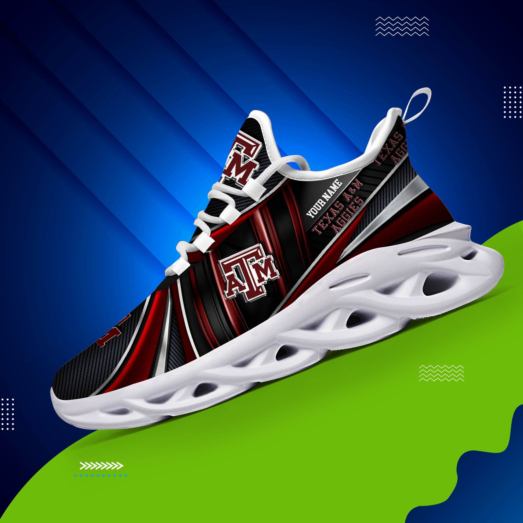 Alternative view of Texas A&M Aggies White C Sneakers 2024 Version Personalized Your Name, Sport Team Sneakers, Sport Gifts ETHY-62892