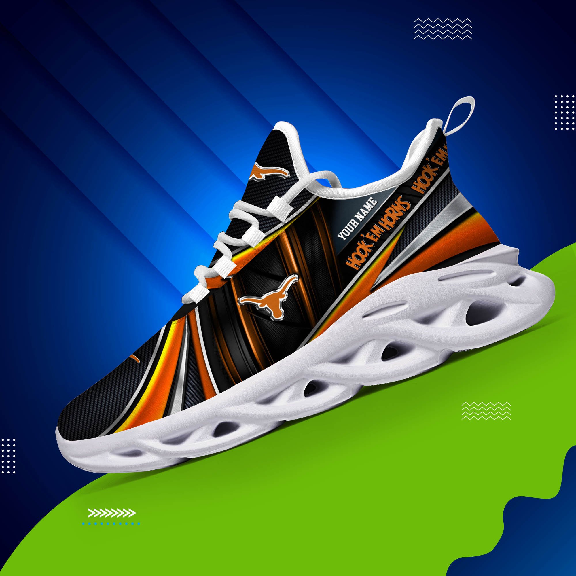 Alternative view of Texas Longhorns White C Sneakers 2024 Version Personalized Your Name, Sport Team Sneakers, Sport Gifts ETHY-62892