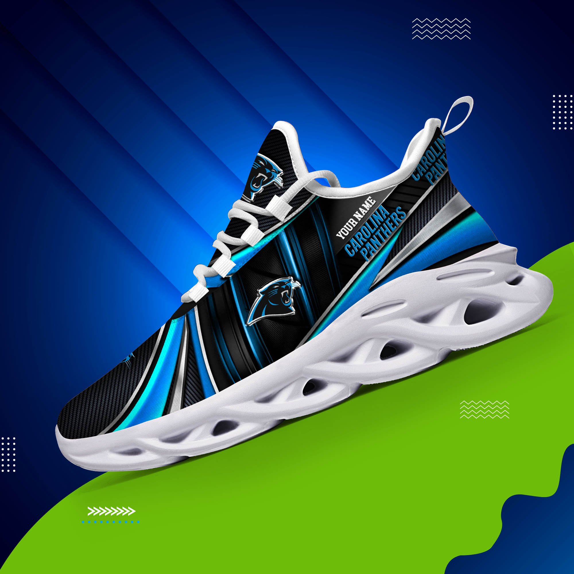 Alternative view of Carolina Panthers White C Sneakers 2024 Version Personalized Your Name, Sport Team Sneakers, Sport Gifts ETHY-62892