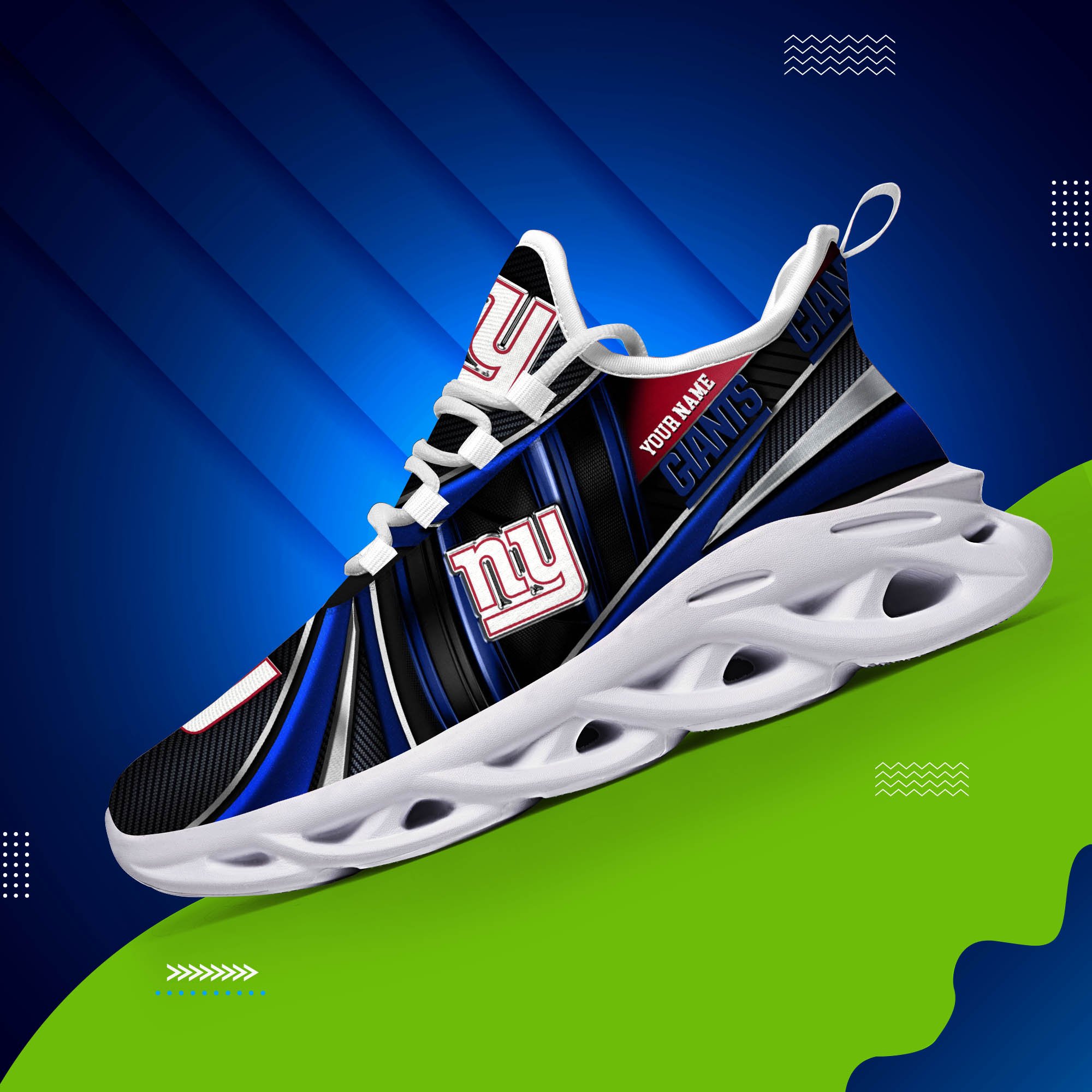 Alternative view of New York Giants White C Sneakers 2024 Version Personalized Your Name, Sport Team Sneakers, Sport Gifts ETHY-62892