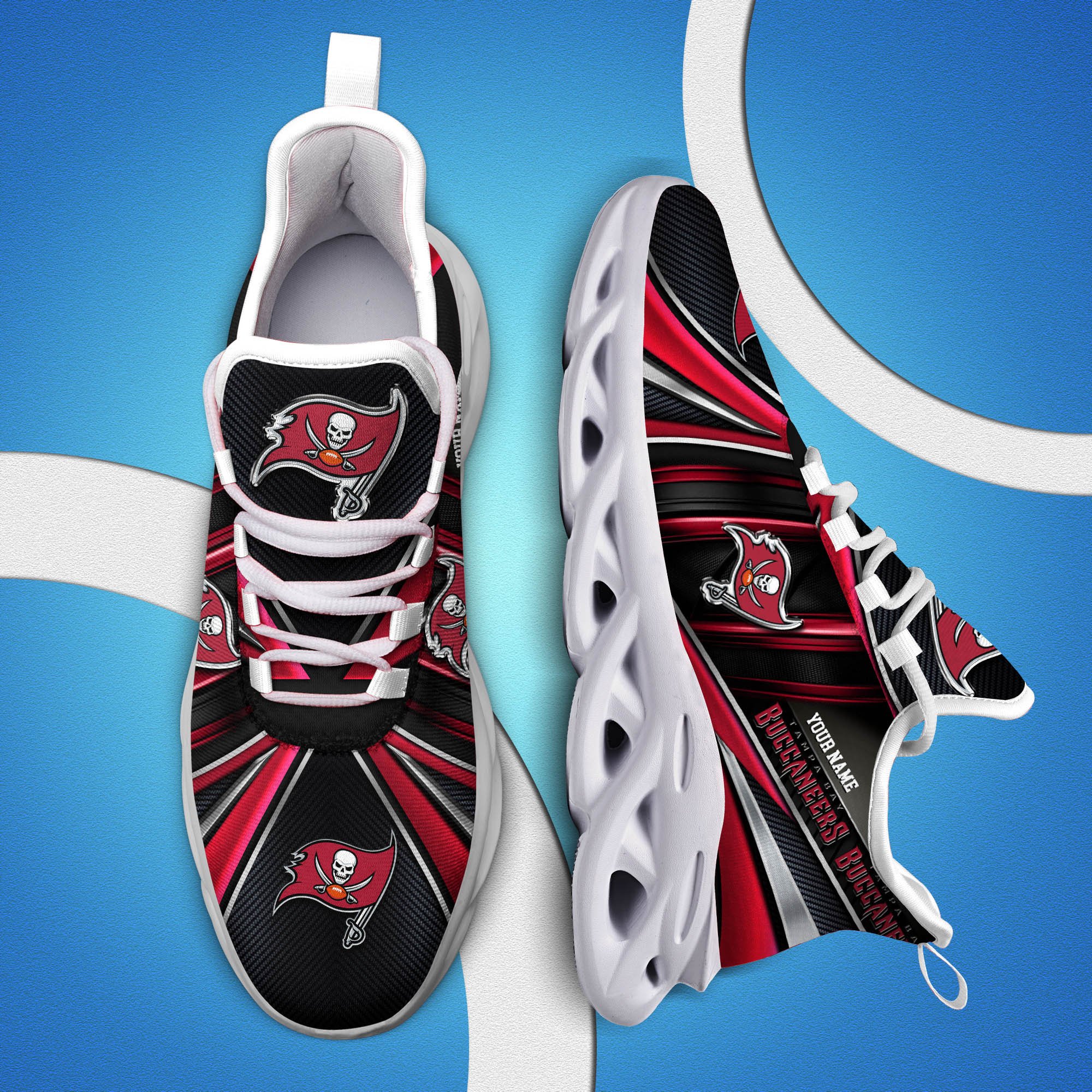 Tampa Bay Buccaneers White C Sneakers 2024 Version Personalized Your Name, Sport Team Sneakers, Sport Gifts ETHY-62892