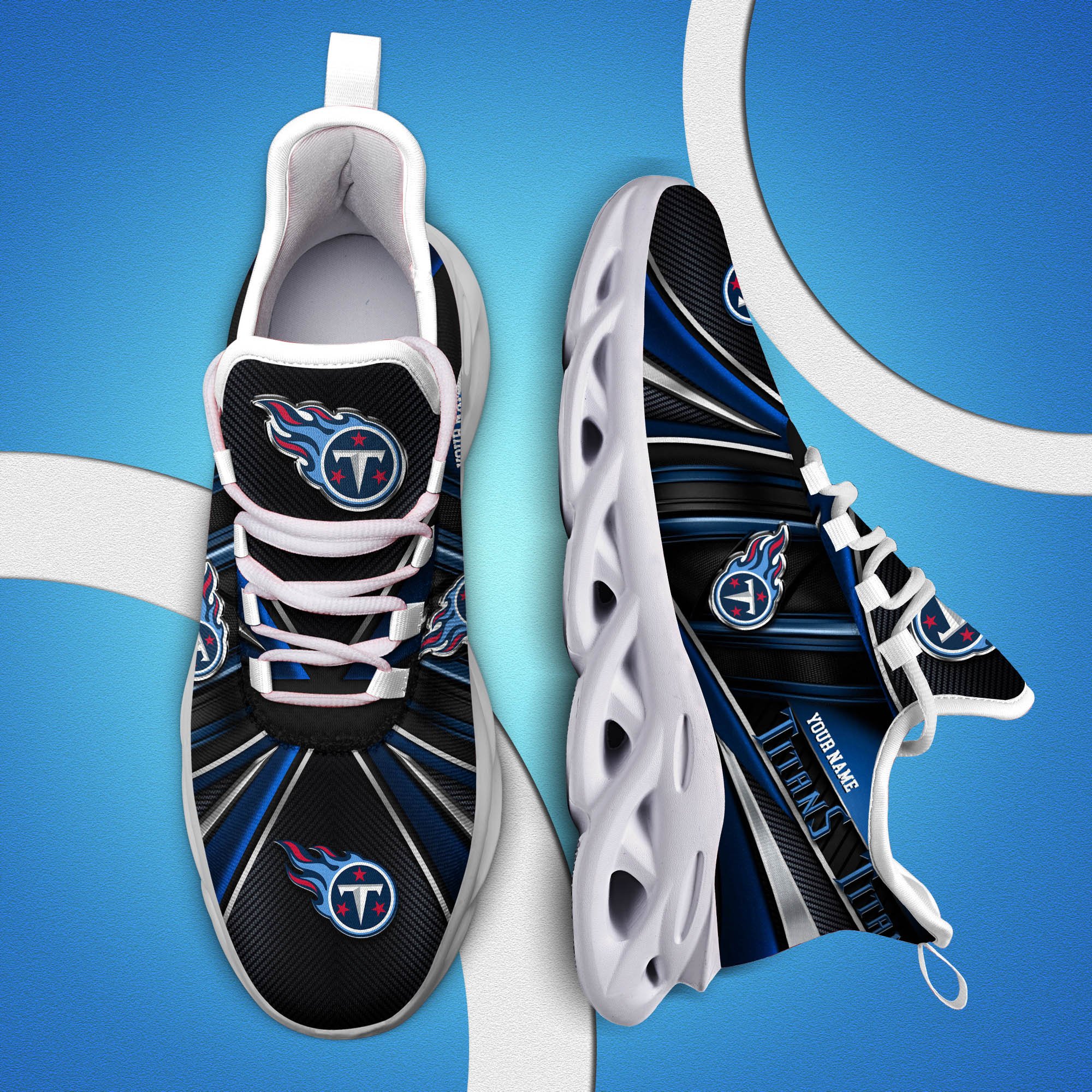 Tennessee Titans White C Sneakers 2024 Version Personalized Your Name, Sport Team Sneakers, Sport Gifts ETHY-62892