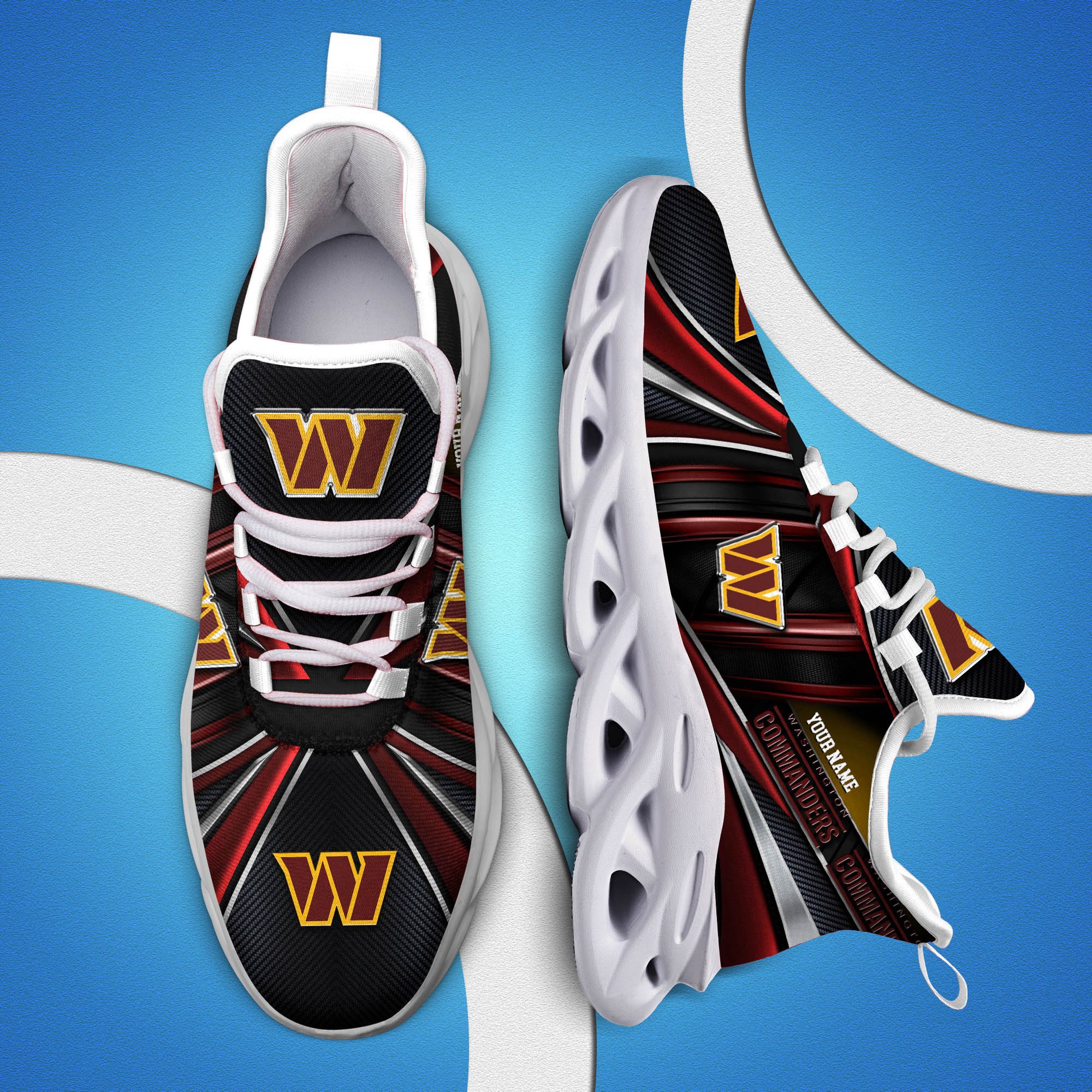 Washington Commanders White C Sneakers 2024 Version Personalized Your Name, Sport Team Sneakers, Sport Gifts ETHY-62892