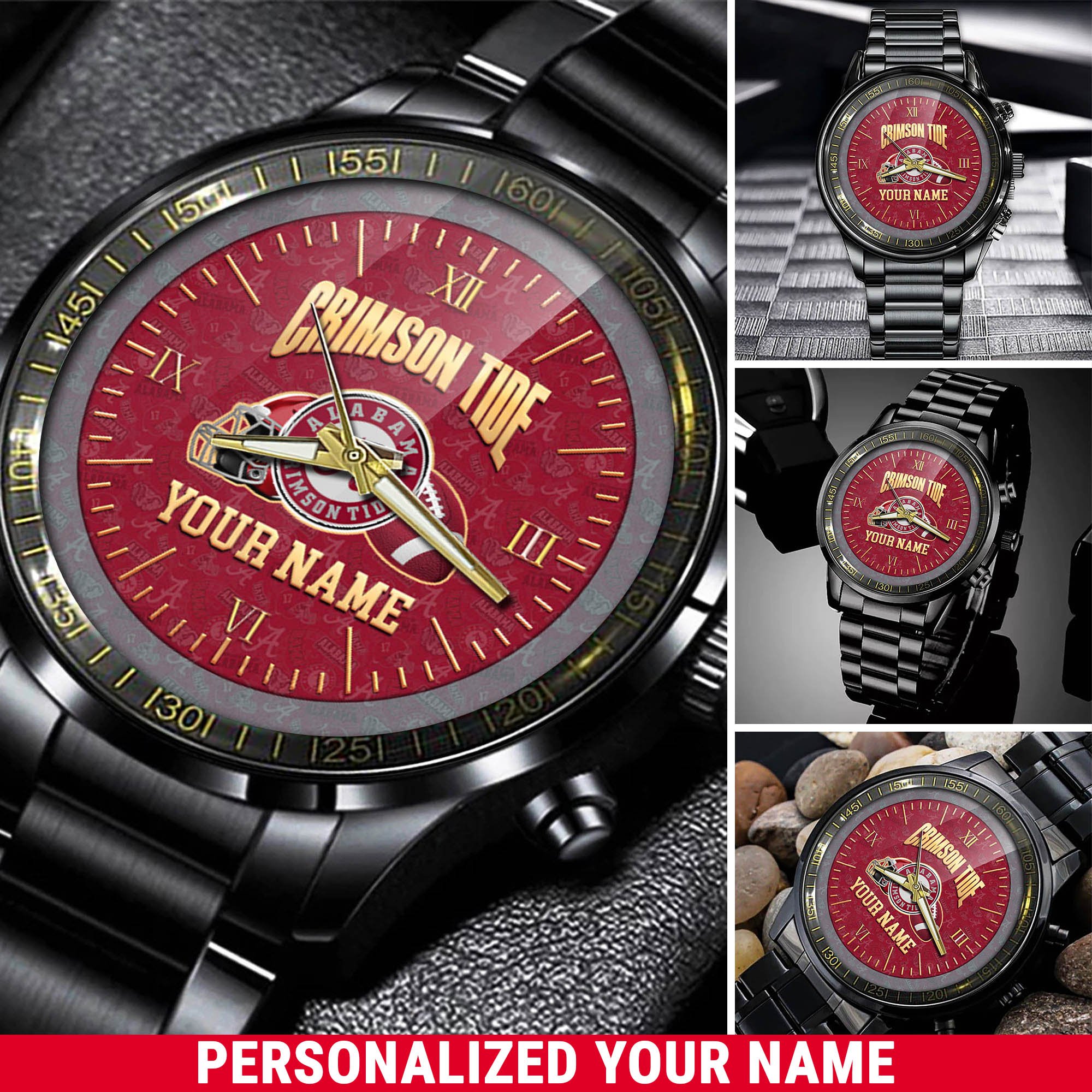 Alabama Crimson Tide Watch 2024 Version Personalized Your Name, Sport Watch For Fans, Sport Gifts ETHY-54417