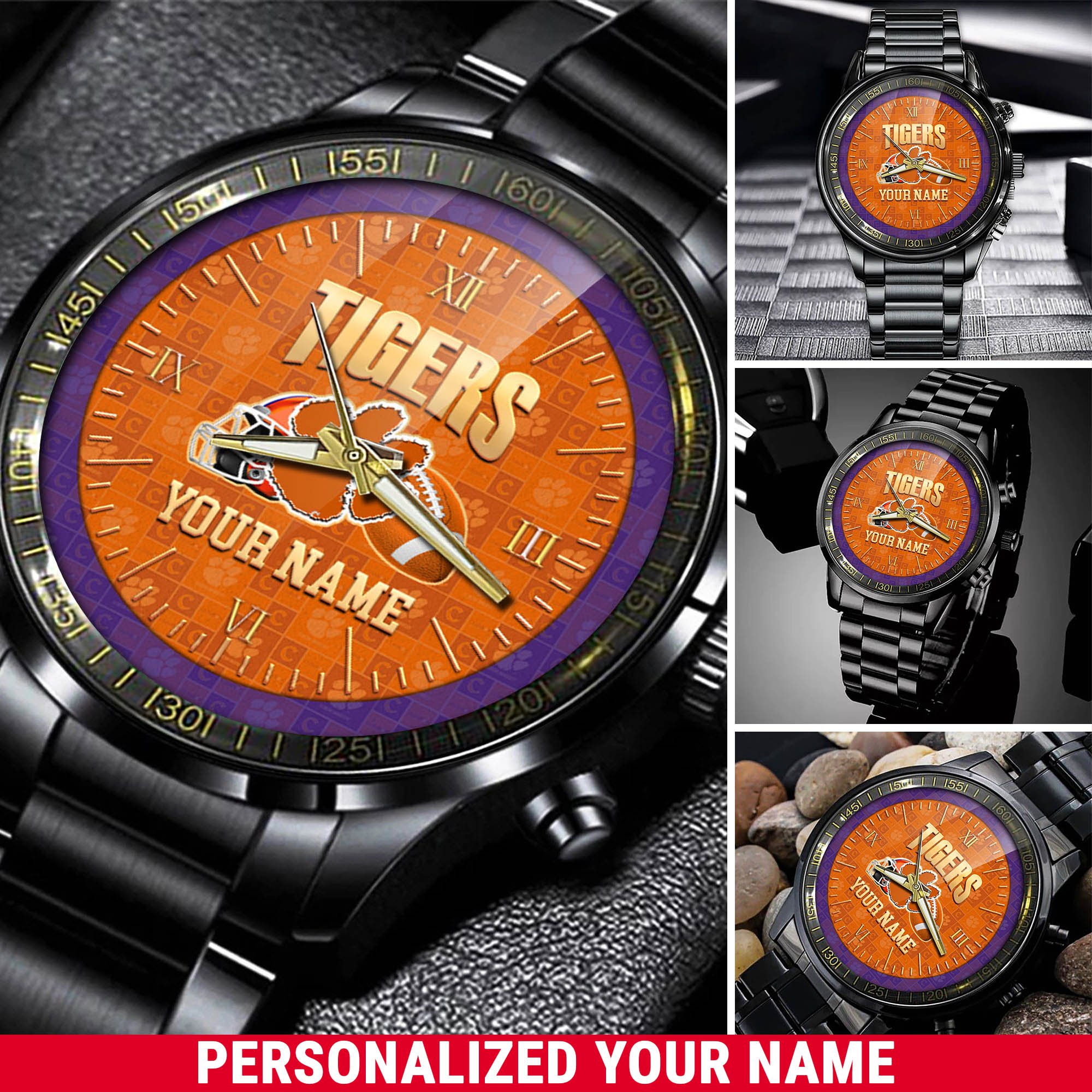 Clemson Tigers Watch 2024 Version Personalized Your Name, Sport Watch For Fans, Sport Gifts ETHY-54417