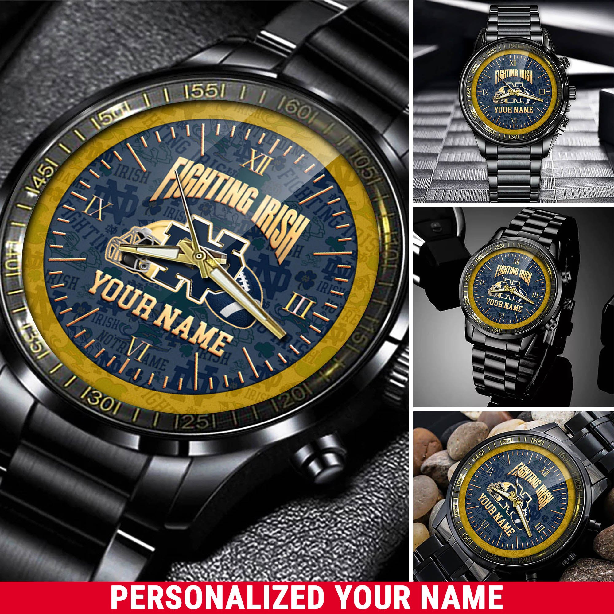 Notre Dame Fighting Irish Watch 2024 Version Personalized Your Name, Sport Watch For Fans, Sport Gifts ETHY-54417