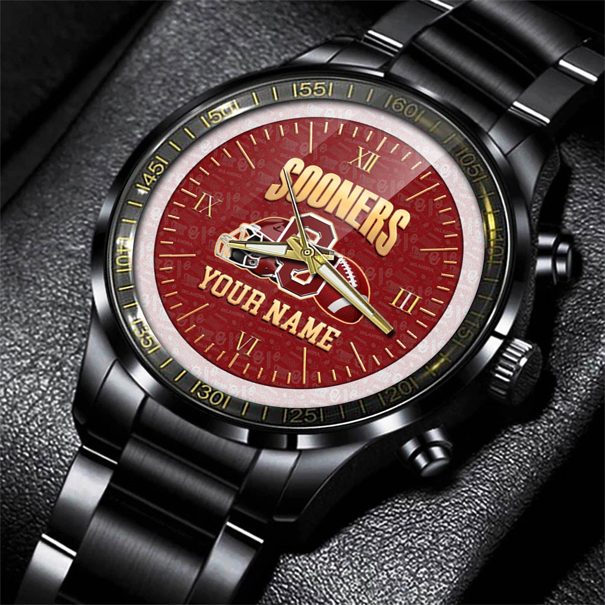 Alternative view of Oklahoma Sooners Watch 2024 Version Personalized Your Name, Sport Watch For Fans, Sport Gifts ETHY-54417