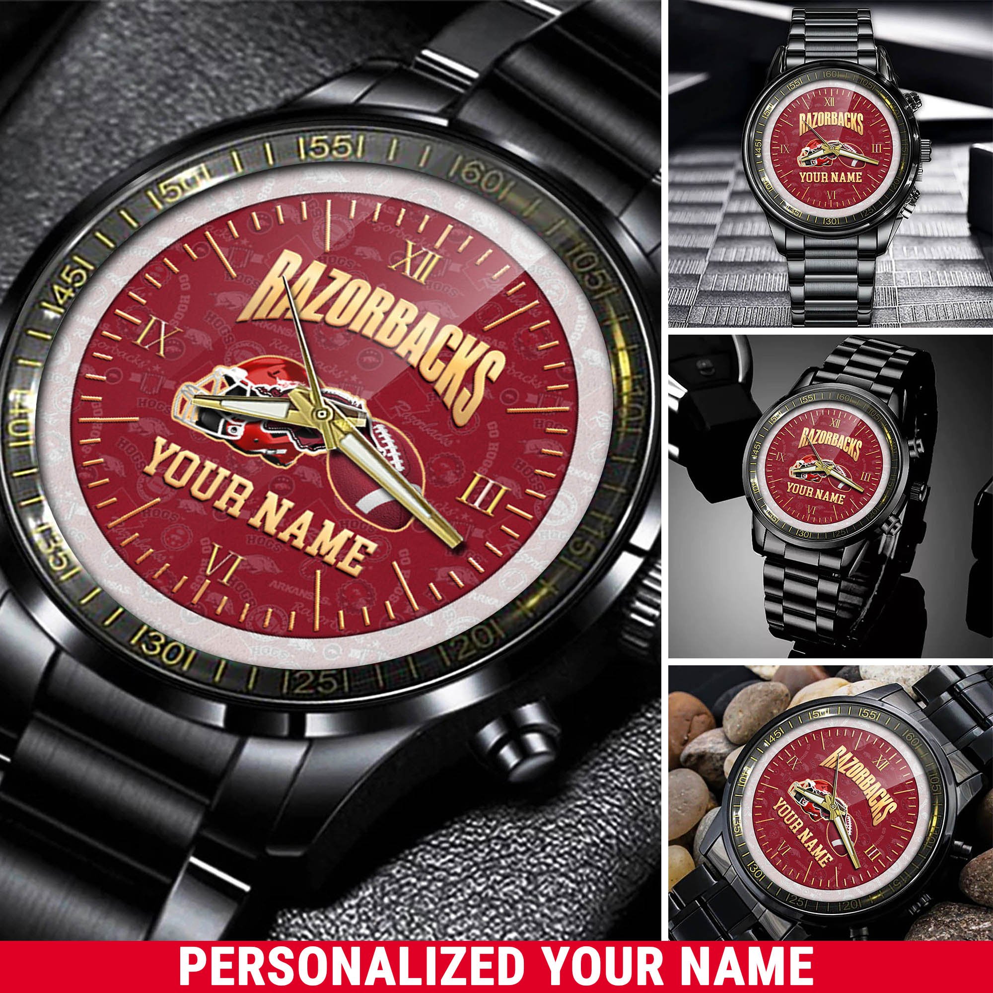 Arkansas Razorbacks Watch 2024 Version Personalized Your Name, Sport Watch For Fans, Sport Gifts ETHY-54417