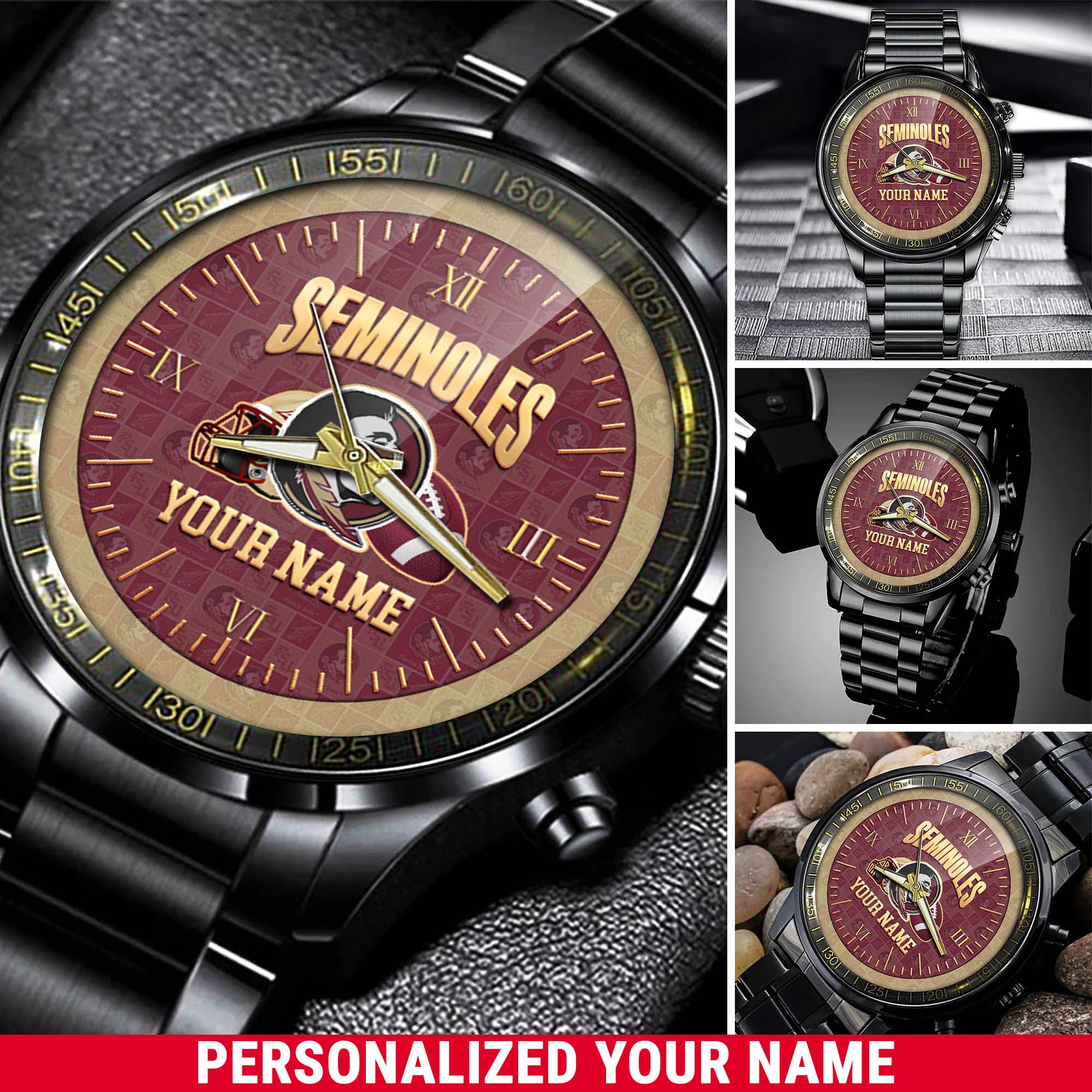 Florida State Seminoles Watch 2024 Version Personalized Your Name, Sport Watch For Fans, Sport Gifts ETHY-54417