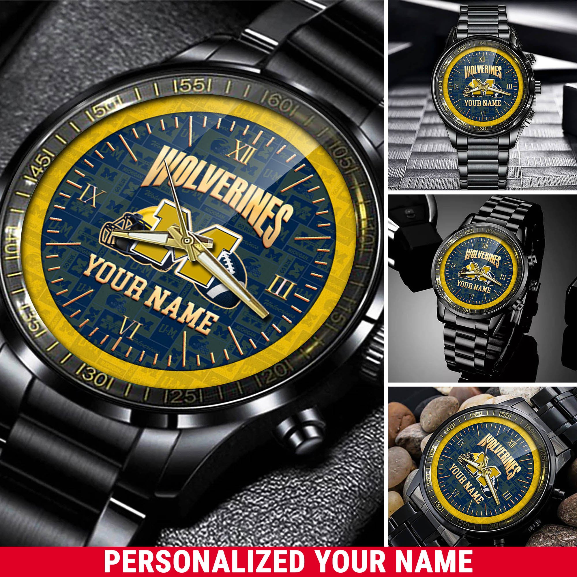 Michigan Wolverines Watch 2024 Version Personalized Your Name, Sport Watch For Fans, Sport Gifts ETHY-54417