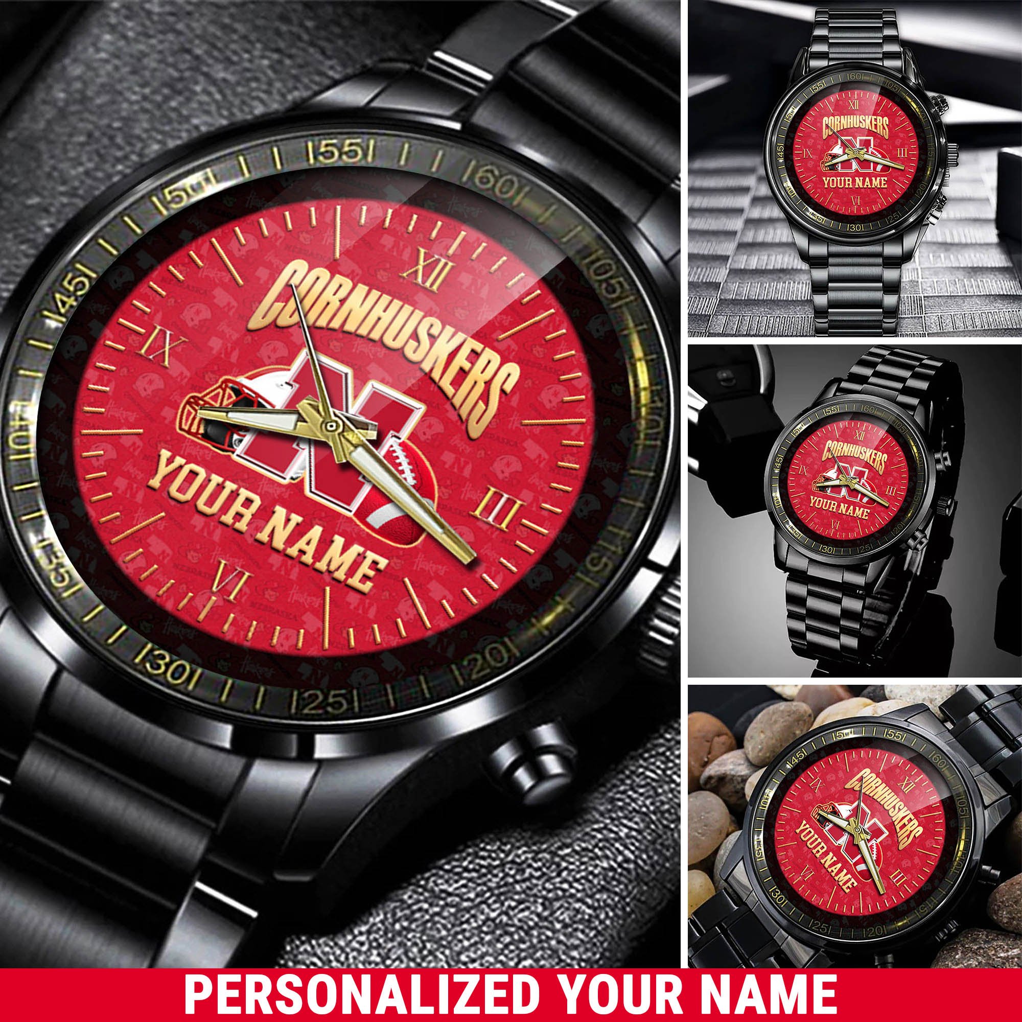 Nebraska Cornhuskers Watch 2024 Version Personalized Your Name, Sport Watch For Fans, Sport Gifts ETHY-54417
