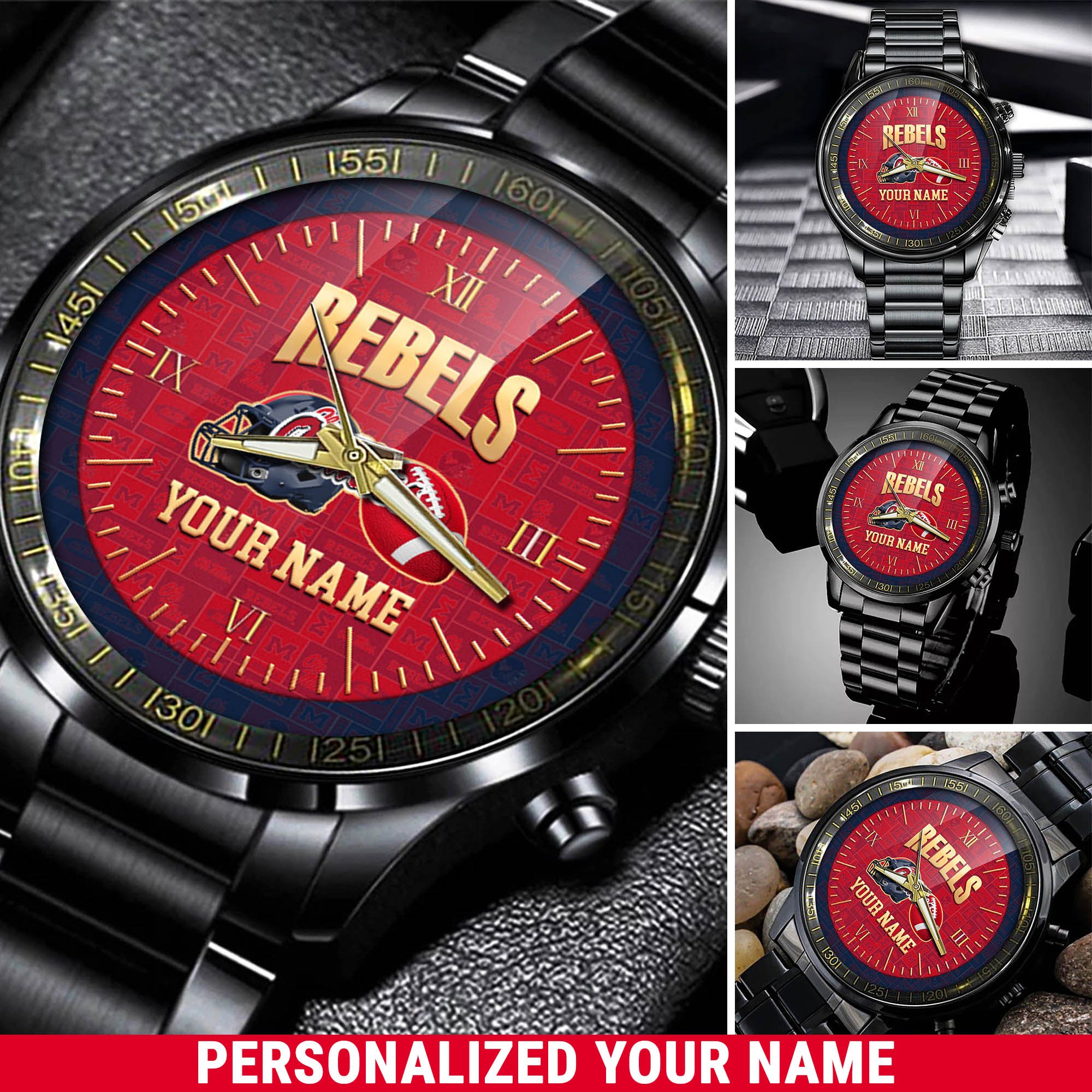 Ole Miss Rebels Watch 2024 Version Personalized Your Name, Sport Watch For Fans, Sport Gifts ETHY-54417