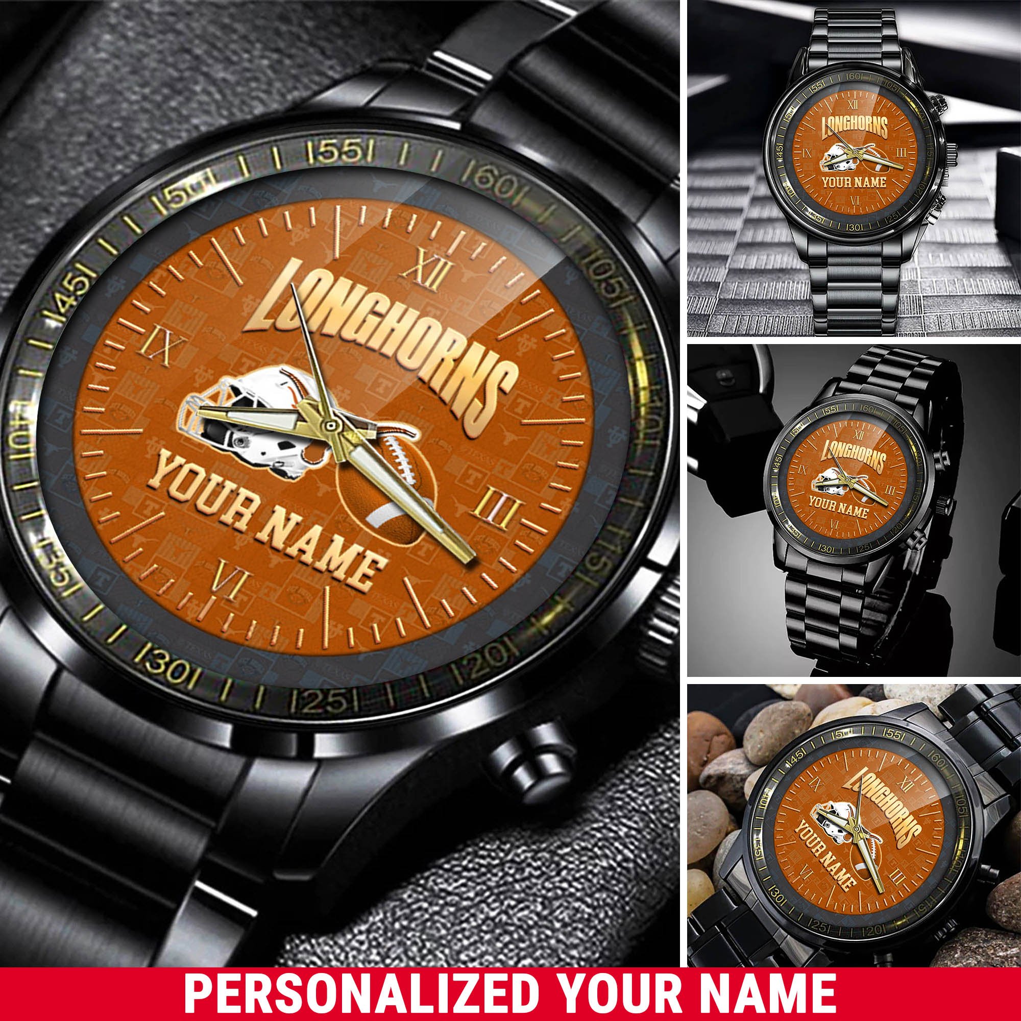 Texas Longhorns Watch 2024 Version Personalized Your Name, Sport Watch For Fans, Sport Gifts ETHY-54417