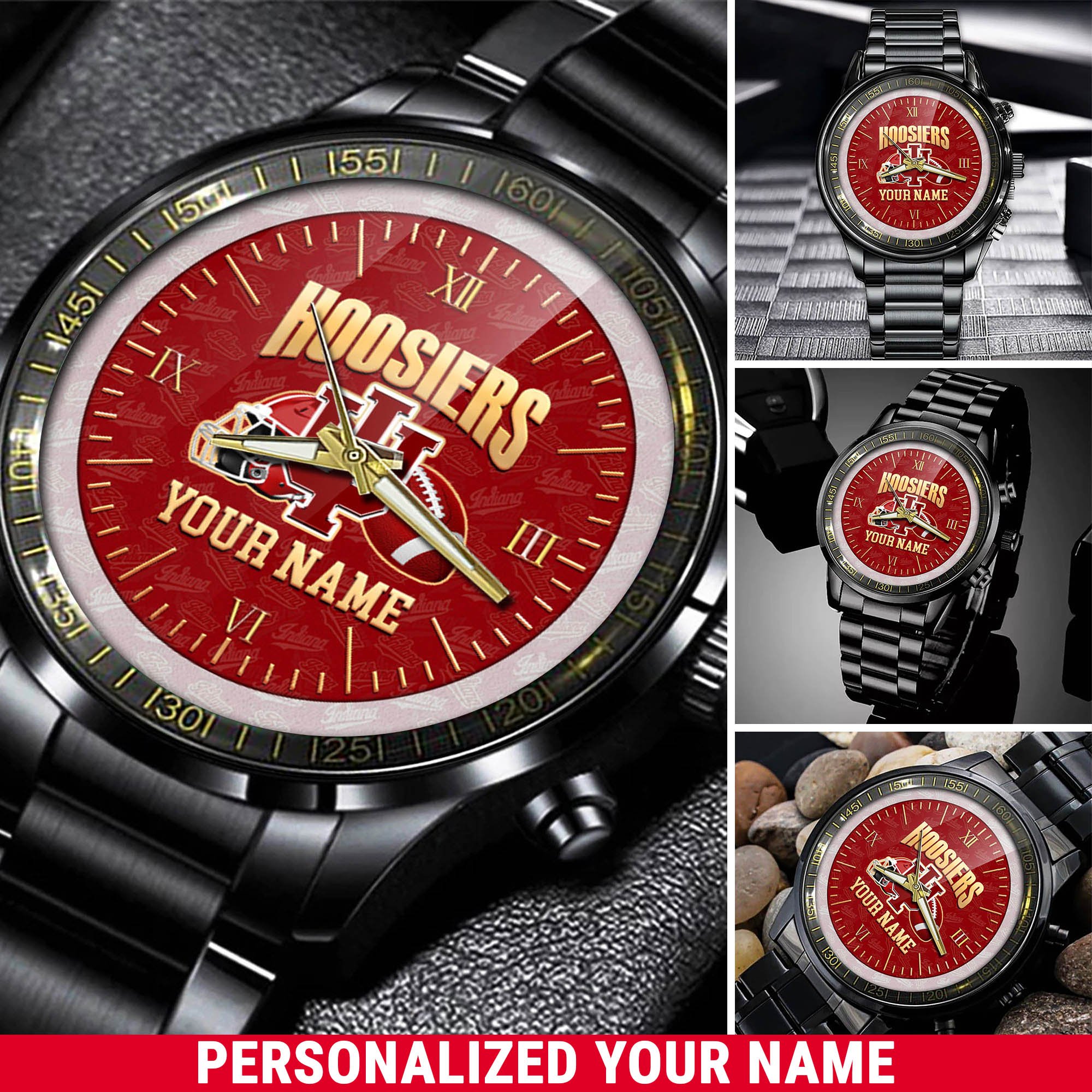 Indiana Hoosiers Watch 2024 Version Personalized Your Name, Sport Watch For Fans, Sport Gifts ETHY-54417