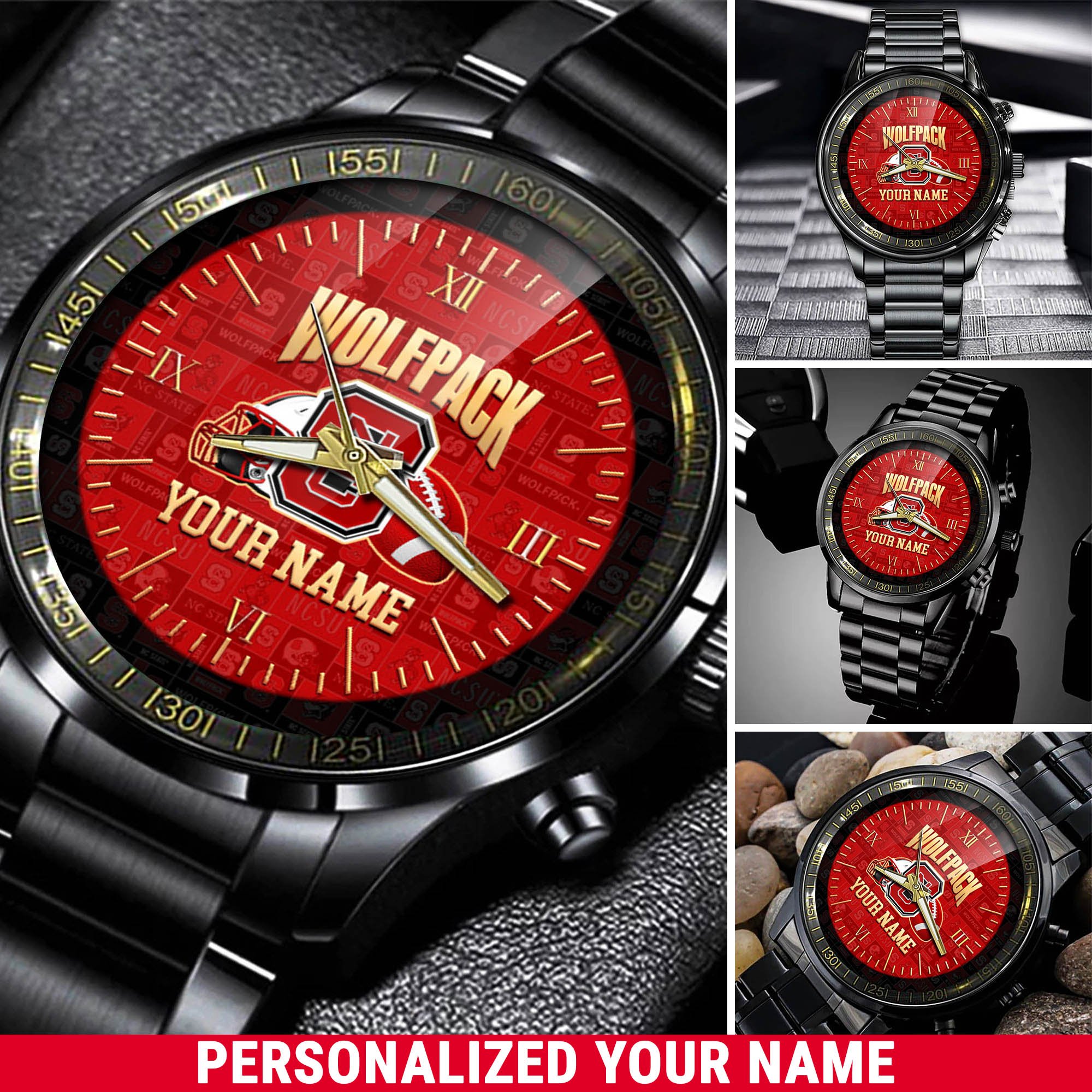 NC State Wolfpack Watch 2024 Version Personalized Your Name, Sport Watch For Fans, Sport Gifts ETHY-54417