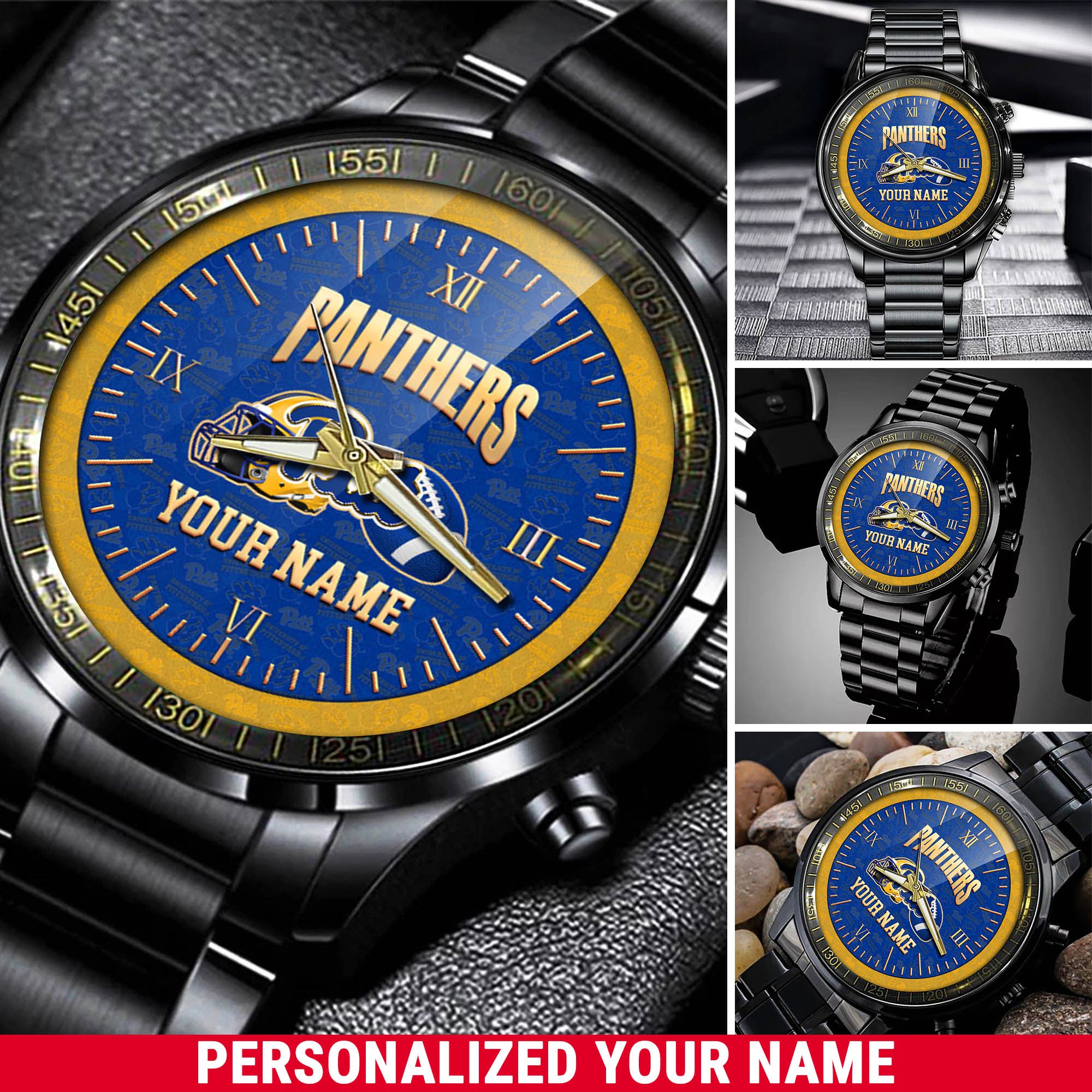 Pittsburgh Panthers Watch 2024 Version Personalized Your Name, Sport Watch For Fans, Sport Gifts ETHY-54417