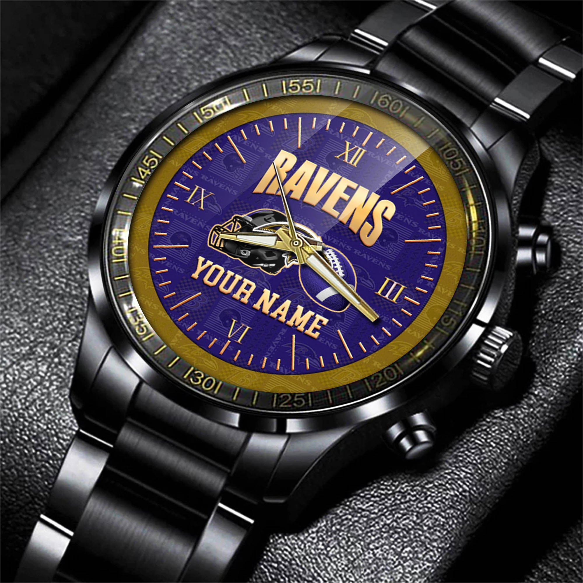Alternative view of Baltimore Ravens Watch 2024 Version Personalized Your Name, Sport Watch For Fans, Sport Gifts ETHY-54417