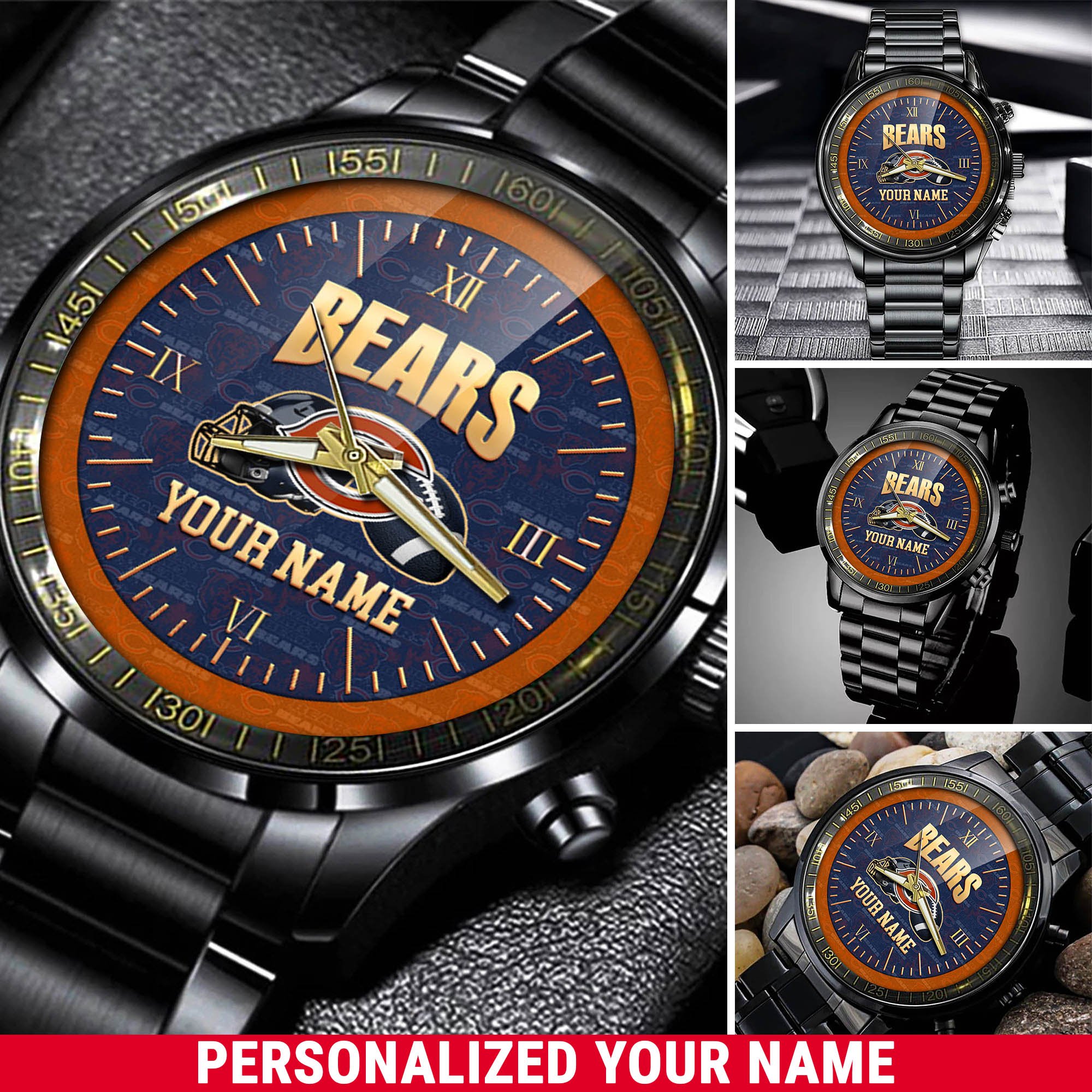 Chicago Bears Watch 2024 Version Personalized Your Name, Sport Watch For Fans, Sport Gifts ETHY-54417
