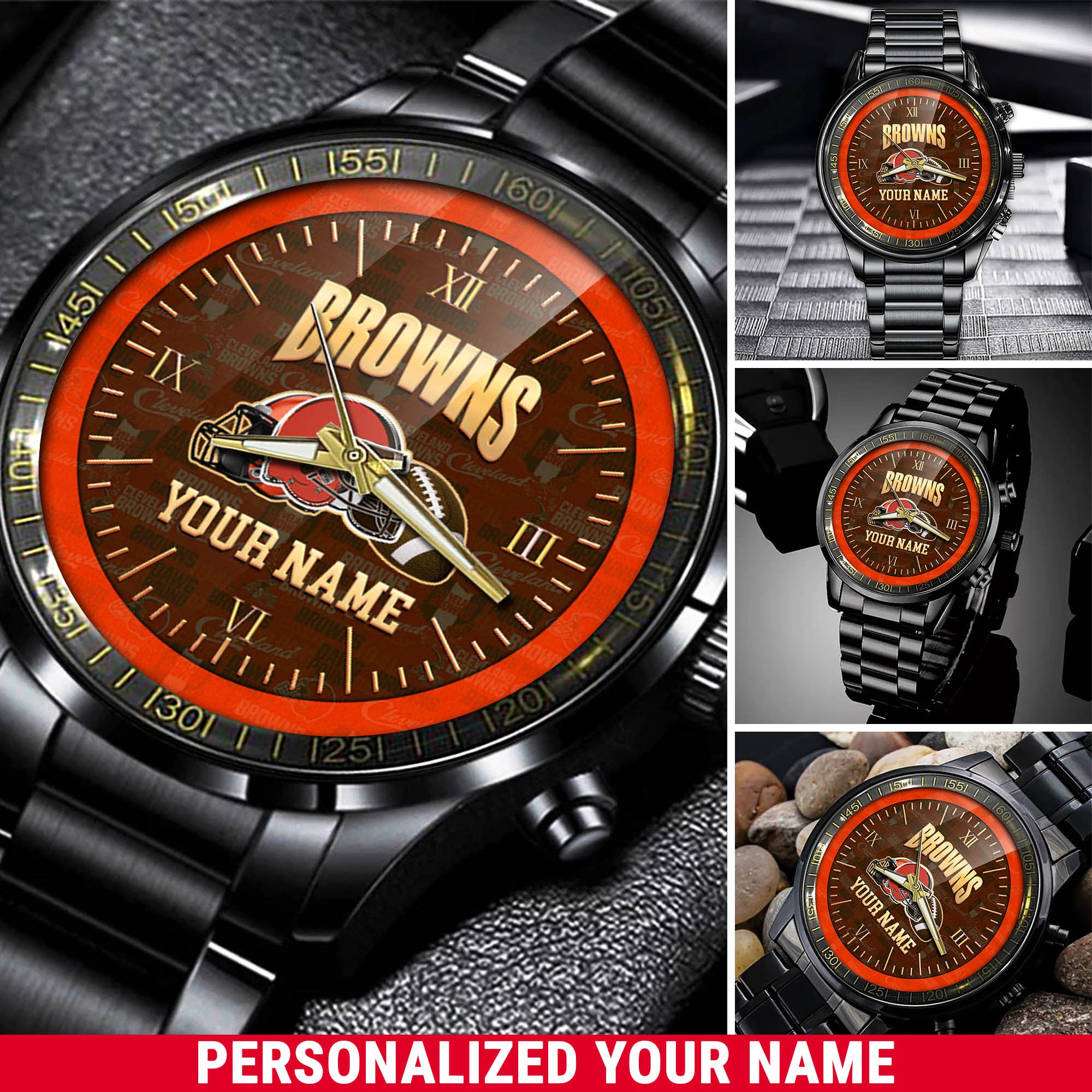 Cleveland Browns Watch 2024 Version Personalized Your Name, Sport Watch For Fans, Sport Gifts ETHY-54417