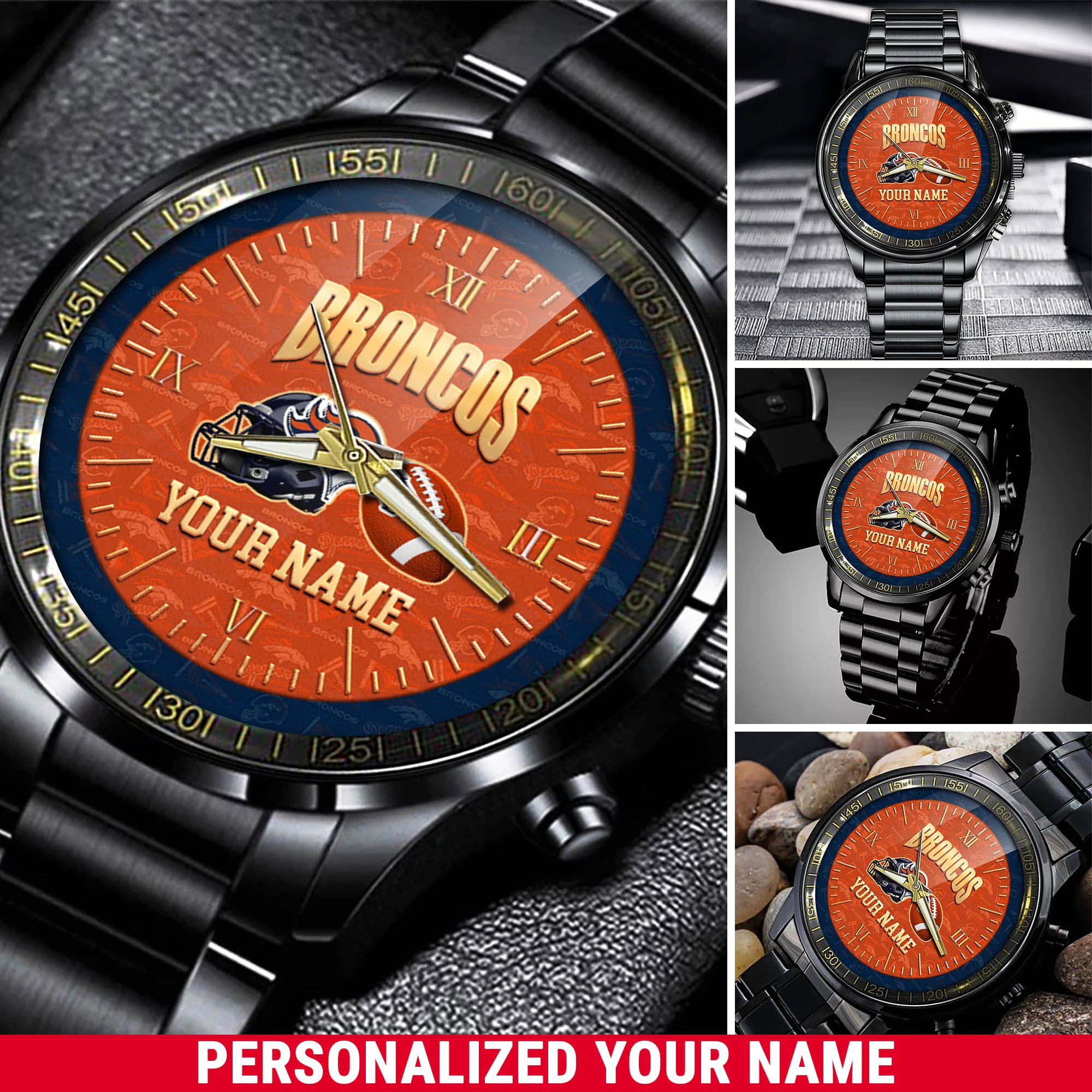 Denver Broncos Watch 2024 Version Personalized Your Name, Sport Watch For Fans, Sport Gifts ETHY-54417