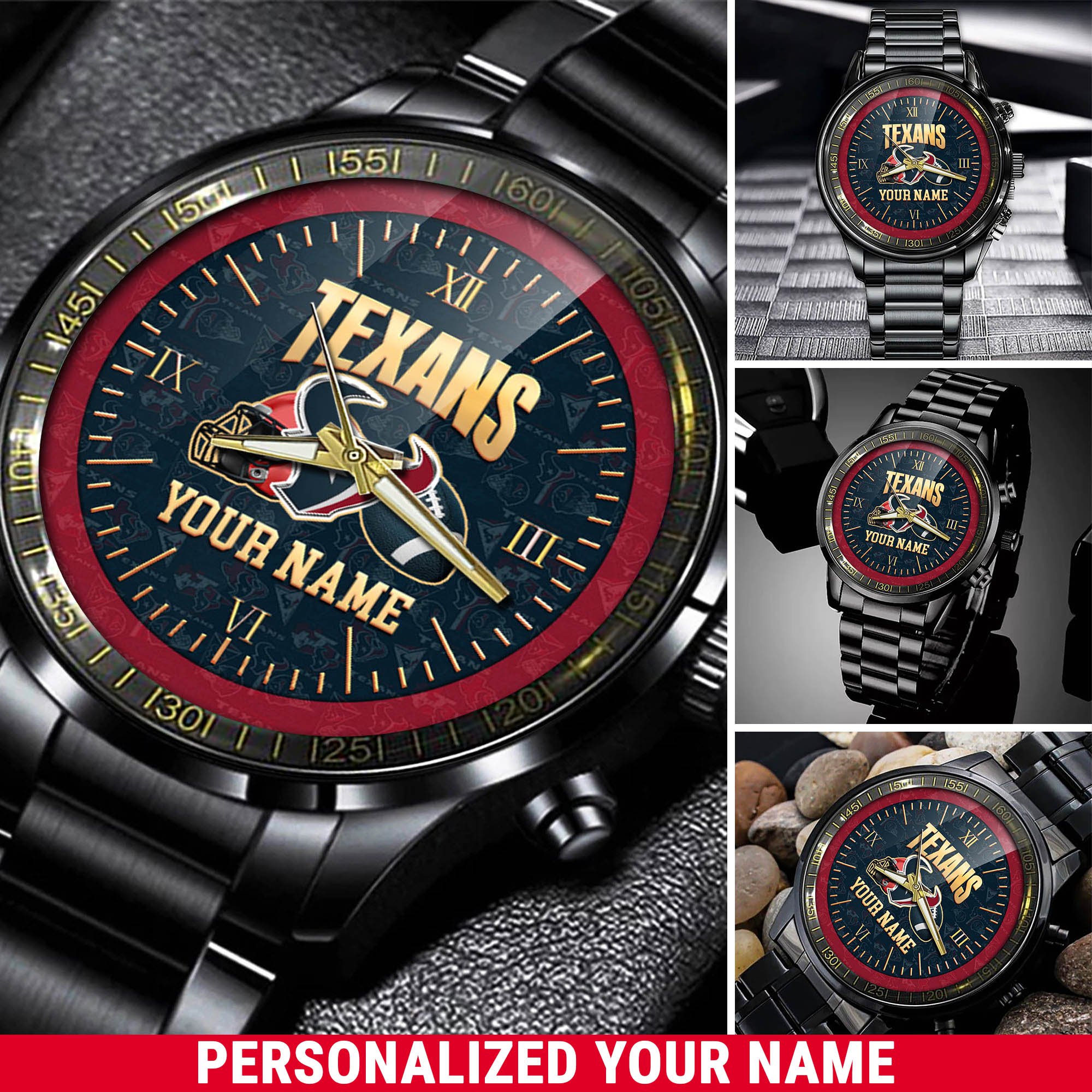 Houston Texans Watch 2024 Version Personalized Your Name, Sport Watch For Fans, Sport Gifts ETHY-54417