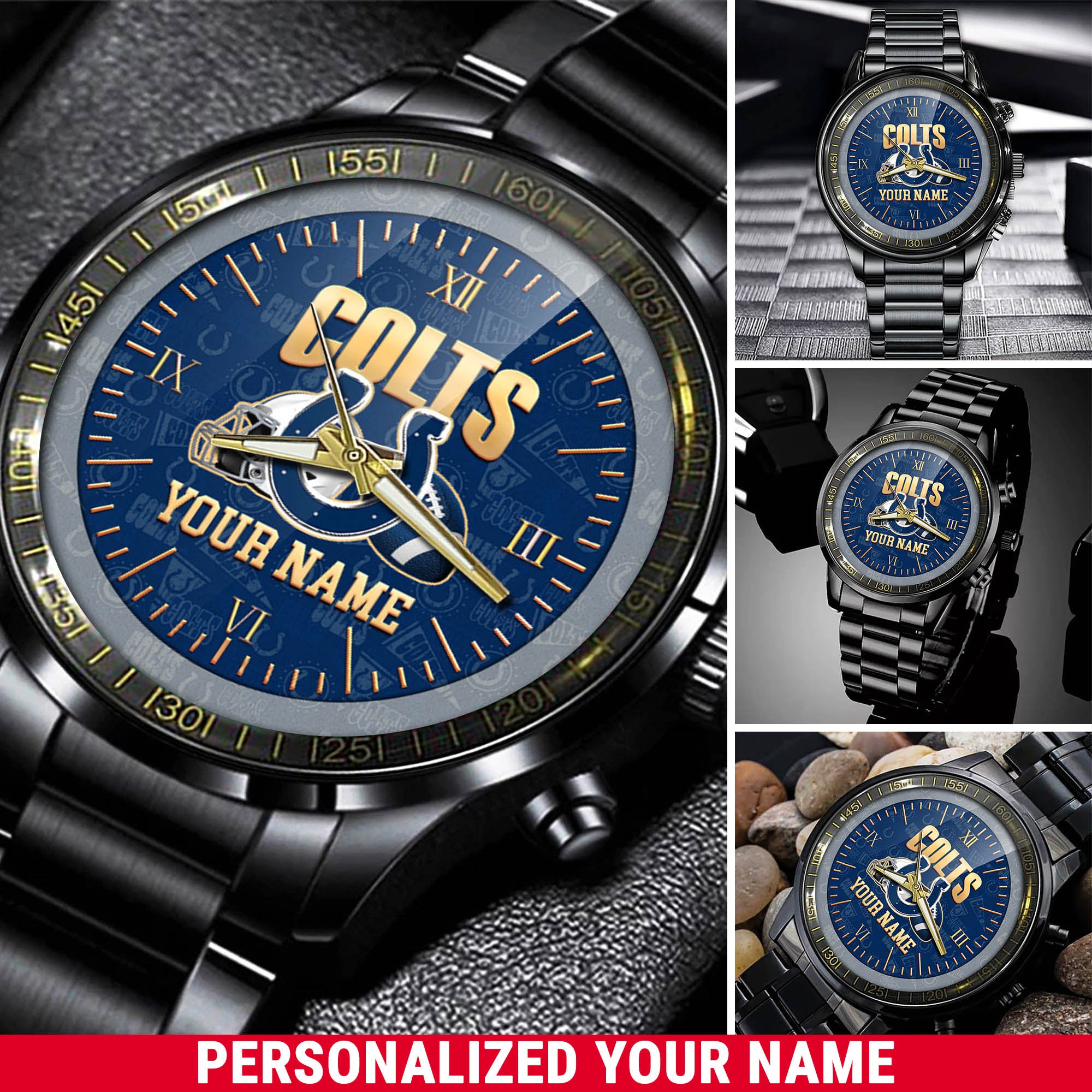 Indianapolis Colts Watch 2024 Version Personalized Your Name, Sport Watch For Fans, Sport Gifts ETHY-54417