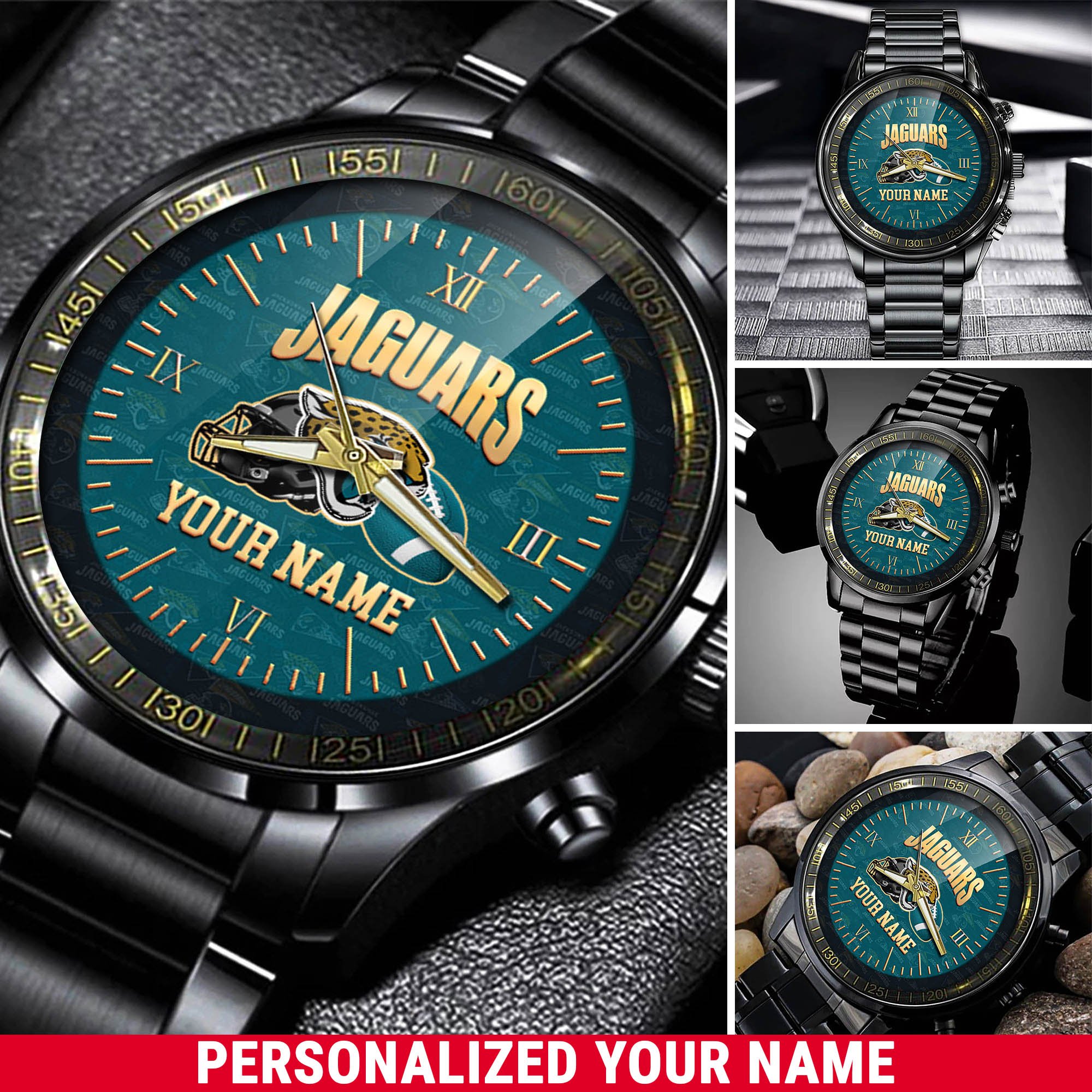 Jacksonville Jaguars Watch 2024 Version Personalized Your Name, Sport Watch For Fans, Sport Gifts ETHY-54417