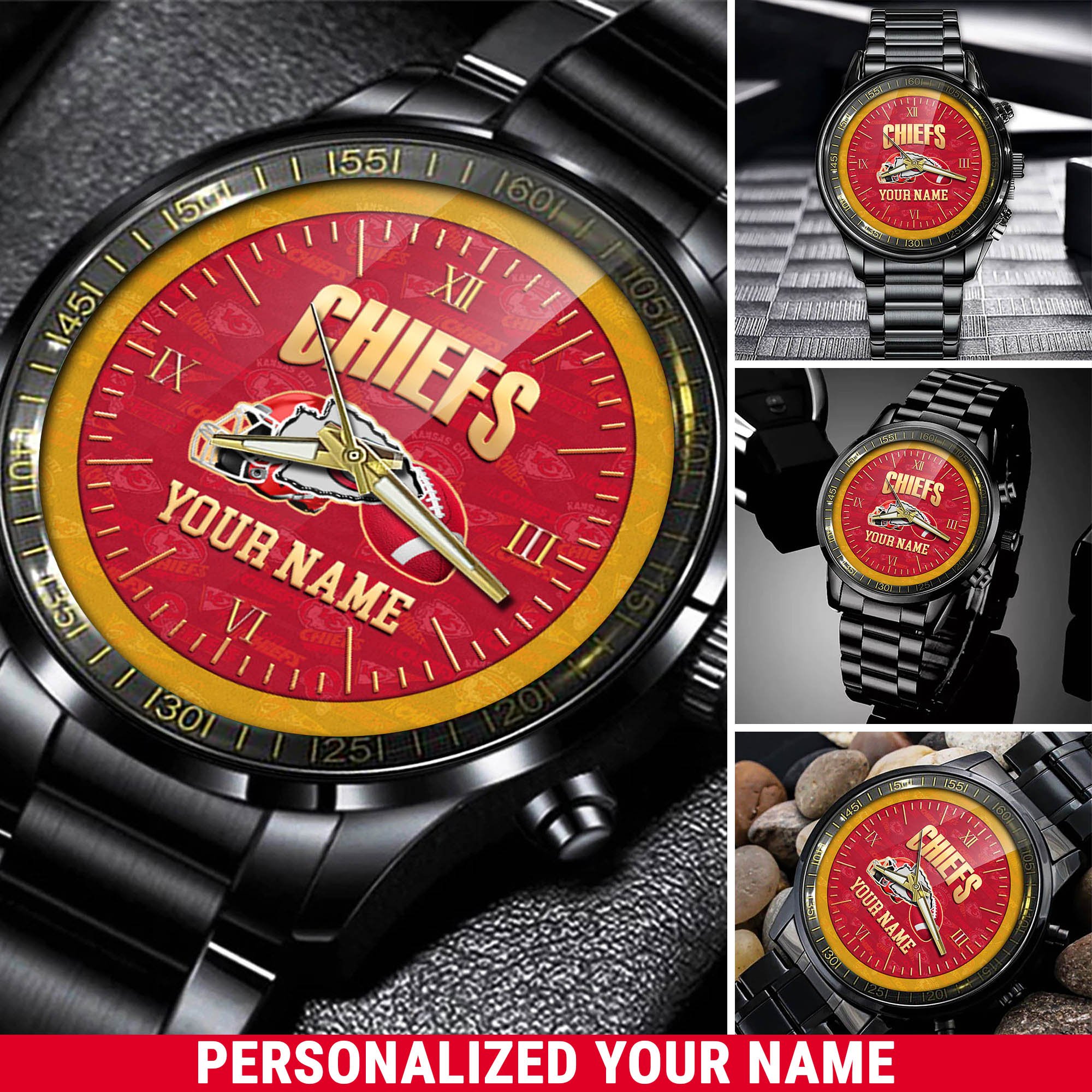 Kansas City Chiefs Watch 2024 Version Personalized Your Name, Sport Watch For Fans, Sport Gifts ETHY-54417