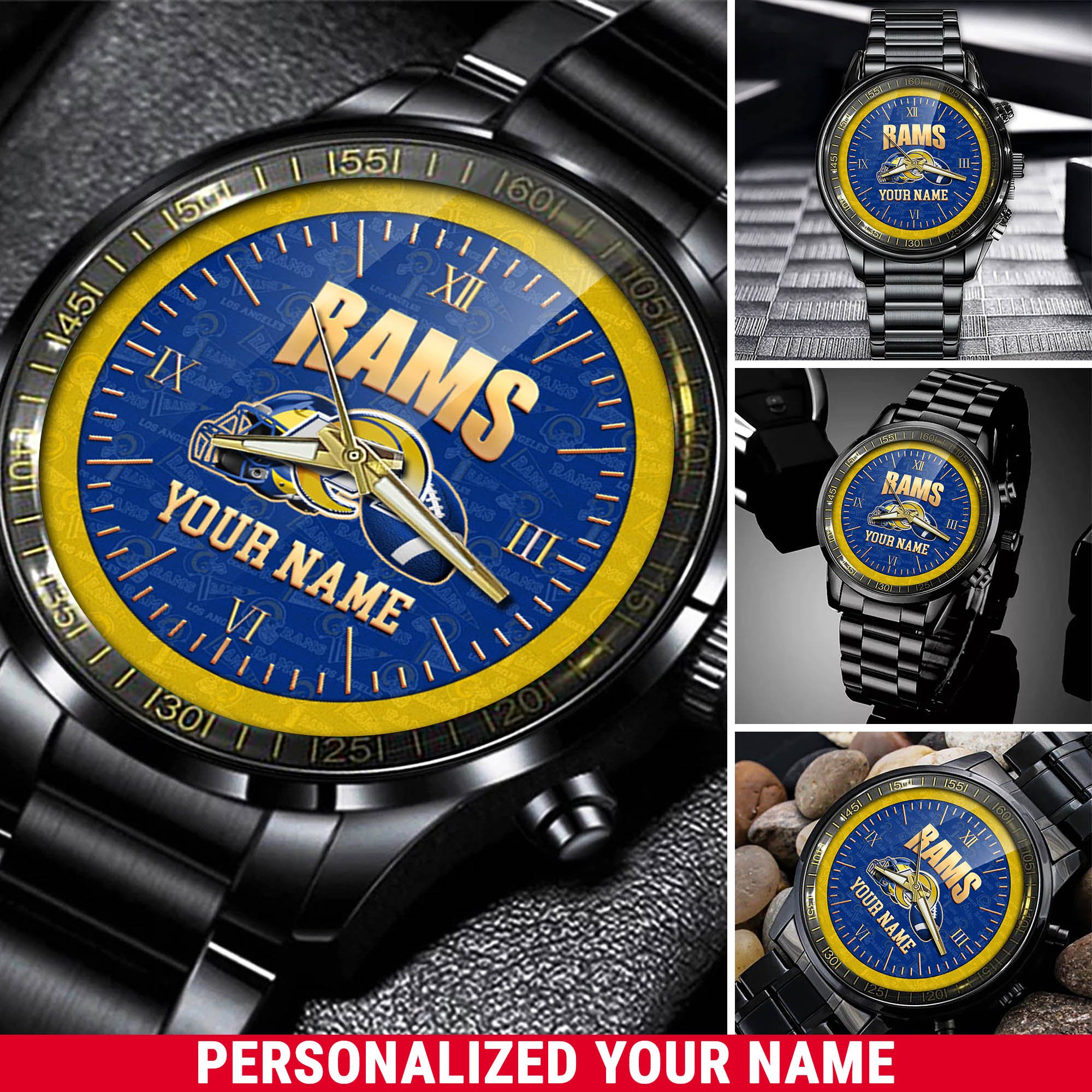 Los Angeles Rams Watch 2024 Version Personalized Your Name, Sport Watch For Fans, Sport Gifts ETHY-54417
