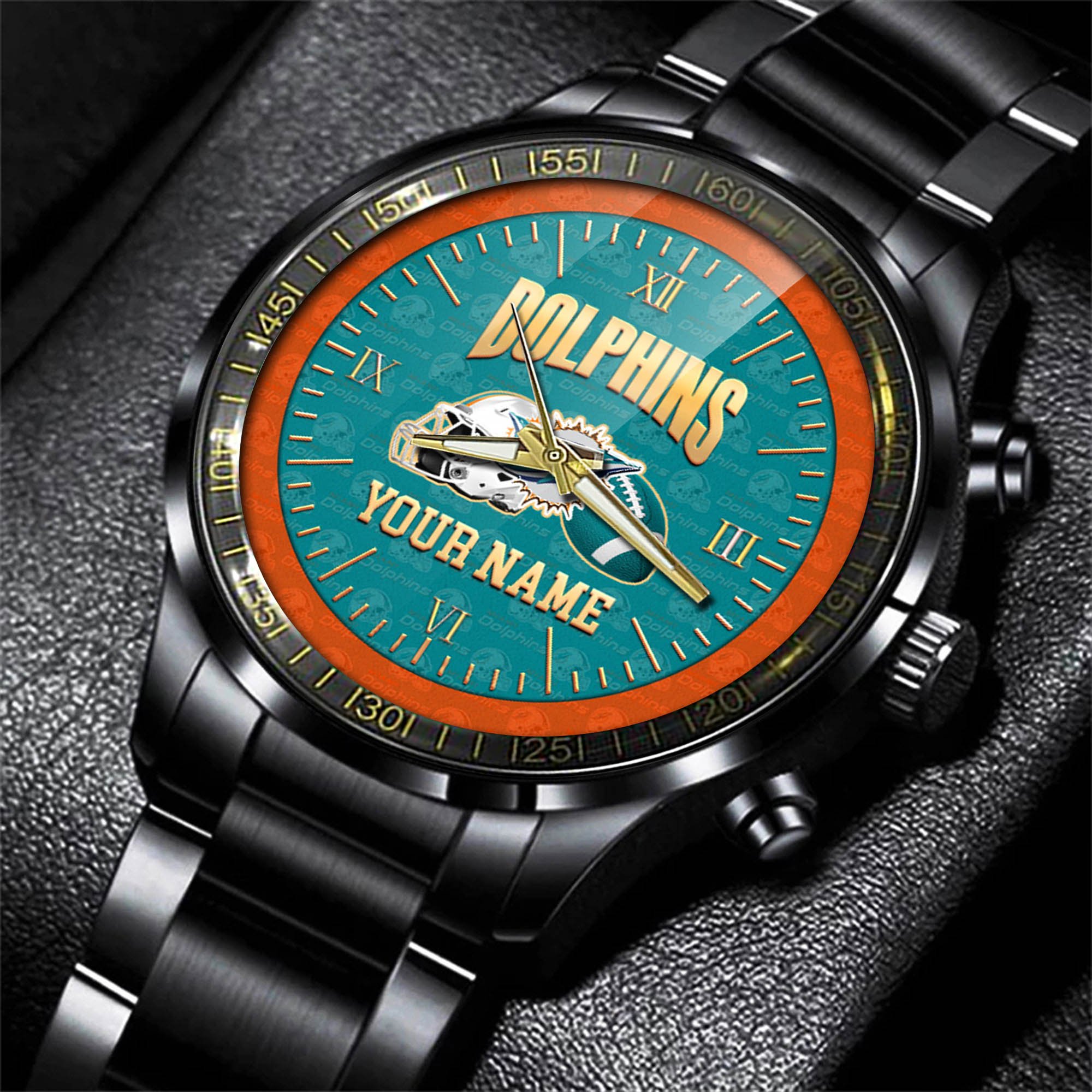 Alternative view of Miami Dolphins Watch 2024 Version Personalized Your Name, Sport Watch For Fans, Sport Gifts ETHY-54417