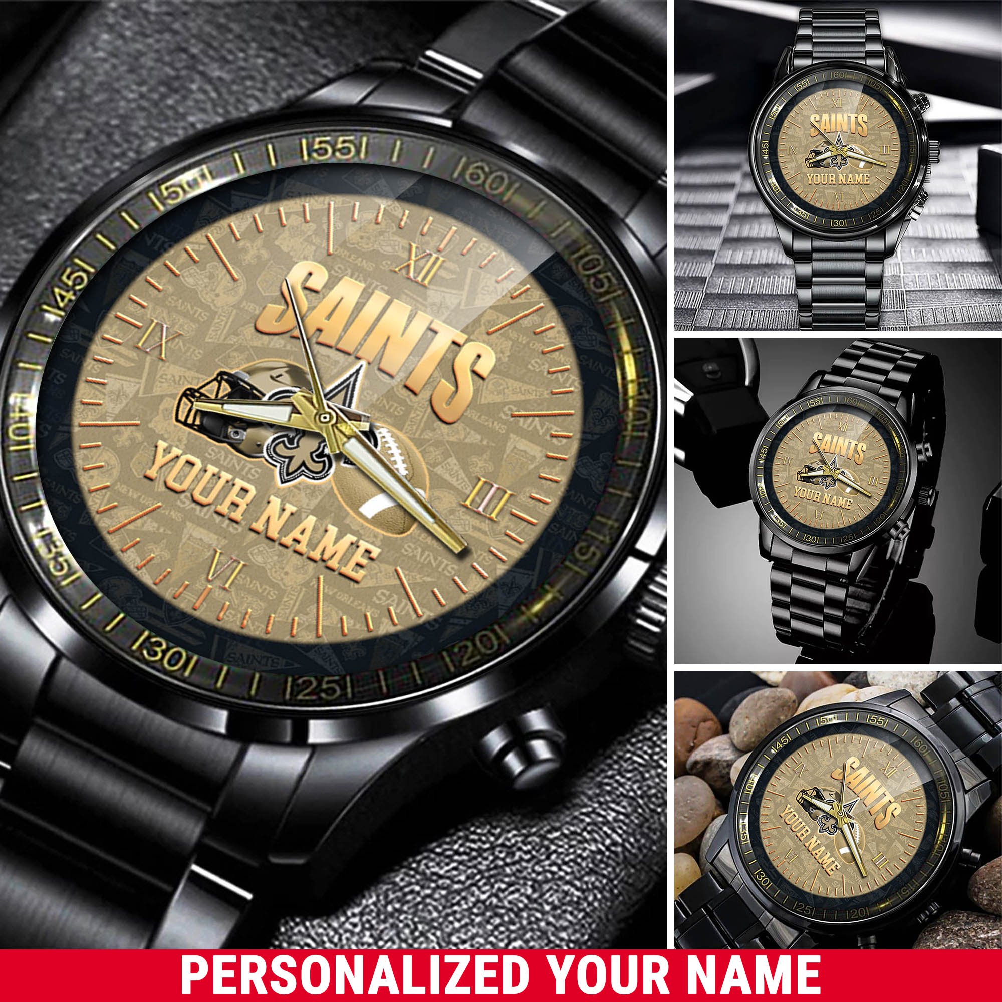 New Orleans Saints Watch 2024 Version Personalized Your Name, Sport Watch For Fans, Sport Gifts ETHY-54417