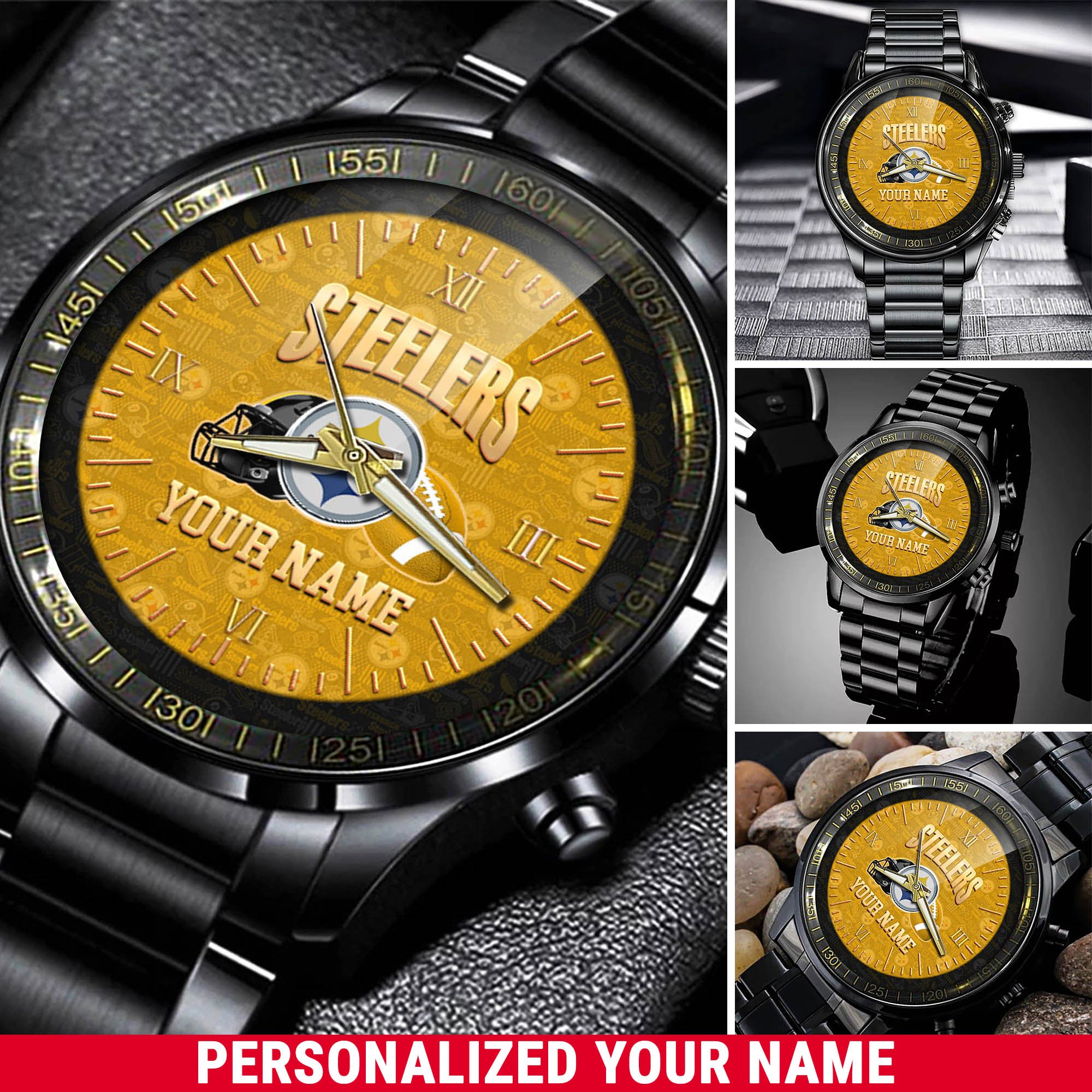 Pittsburgh Steelers Watch 2024 Version Personalized Your Name, Sport Watch For Fans, Sport Gifts ETHY-54417