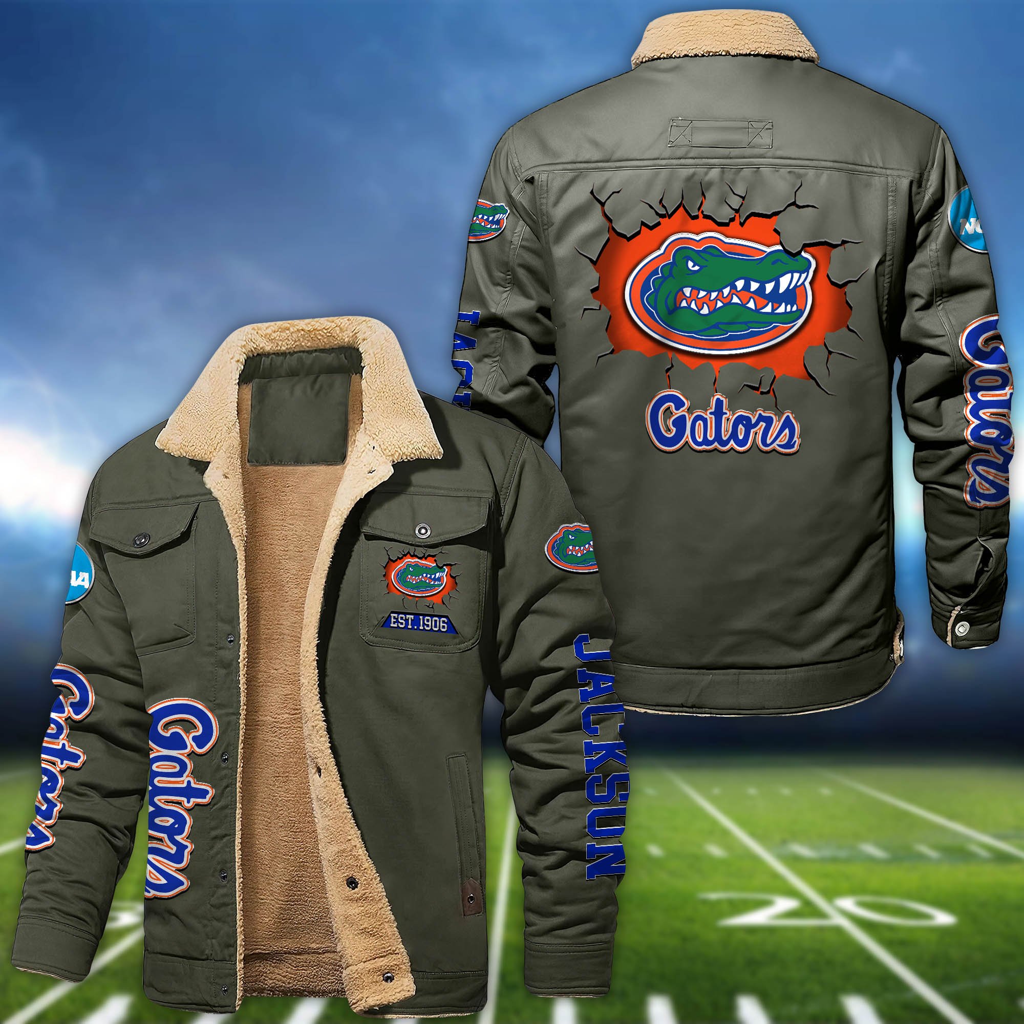Alternative view of Florida Gators Fleece Bomber Jacket 2024 Version Personalized Your Name, Sport Jacket For Fan ETHY-62916