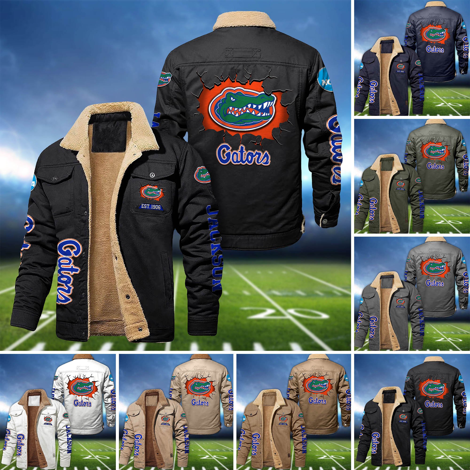 Florida Gators Fleece Bomber Jacket 2024 Version Personalized Your Name, Sport Jacket For Fan ETHY-62916
