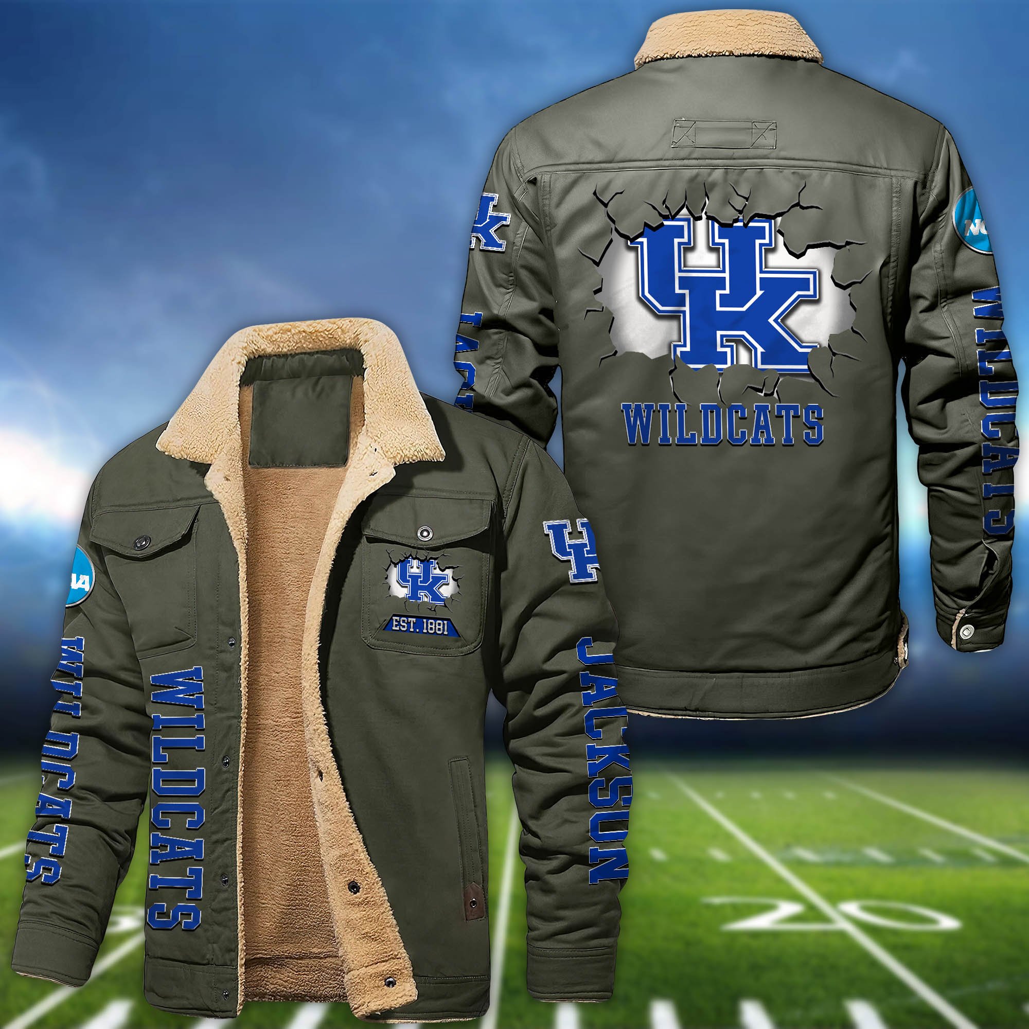 Alternative view of Kentucky Wildcats Fleece Bomber Jacket 2024 Version Personalized Your Name, Sport Jacket For Fan ETHY-62916