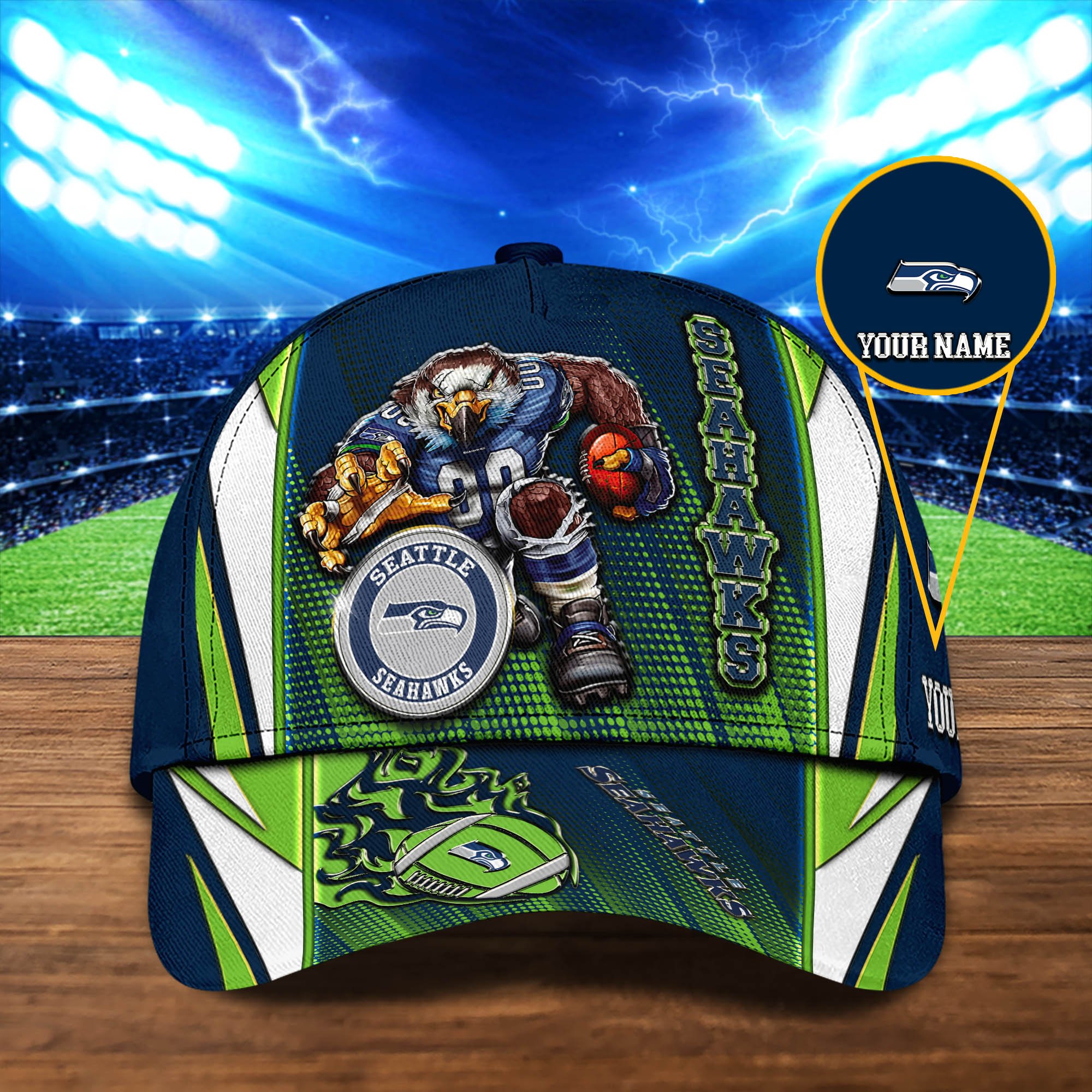 Seattle Seahawks Cap 2024 Version Personalized Your Name, Sport Cap, Sport Gifts ETHY-48745