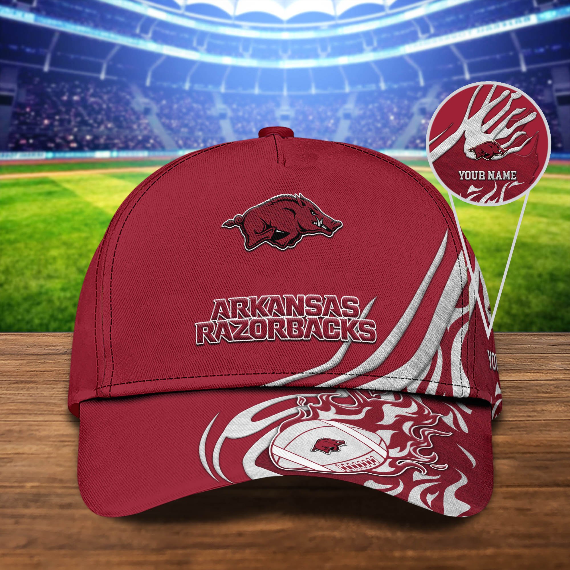 Arkansas Razorbacks Sport Cap 2024 Version Personalized Your Name, Football Team Cap, Fan Gifts ETHY-51954