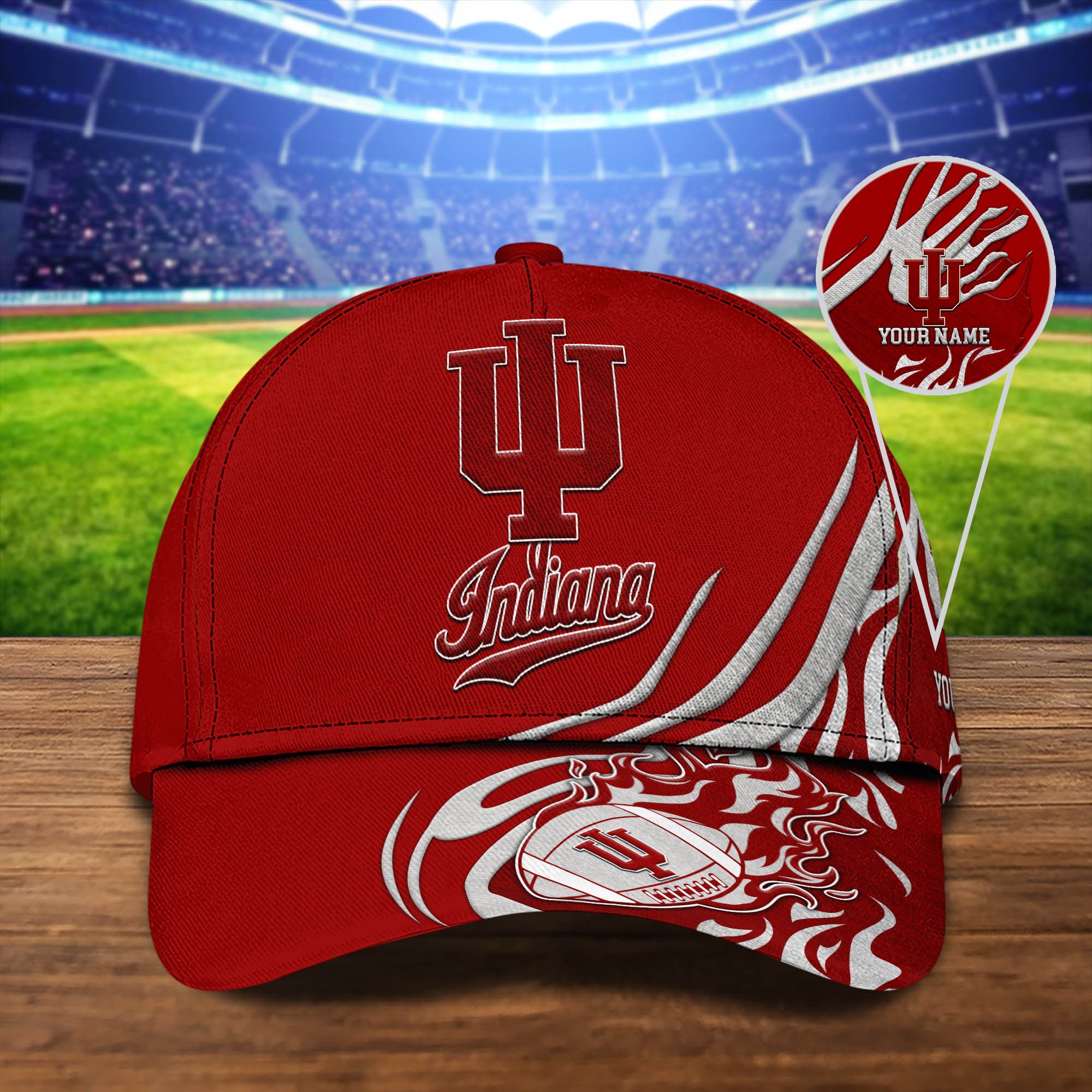 Indiana Hoosiers Sport Cap 2024 Version Personalized Your Name, Football Team Cap, Fan Gifts ETHY-51954