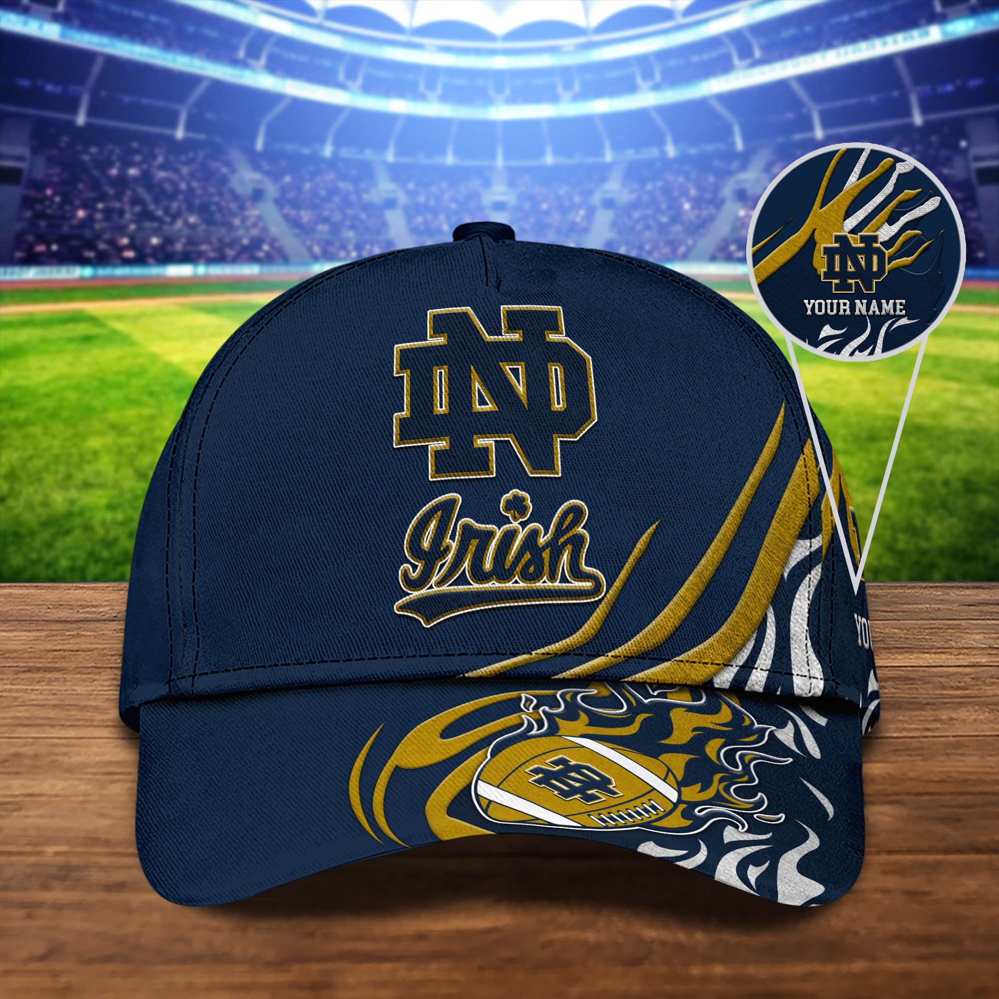 Notre Dame Fighting Irish Sport Cap 2024 Version Personalized Your Name, Football Team Cap, Fan Gifts ETHY-51954