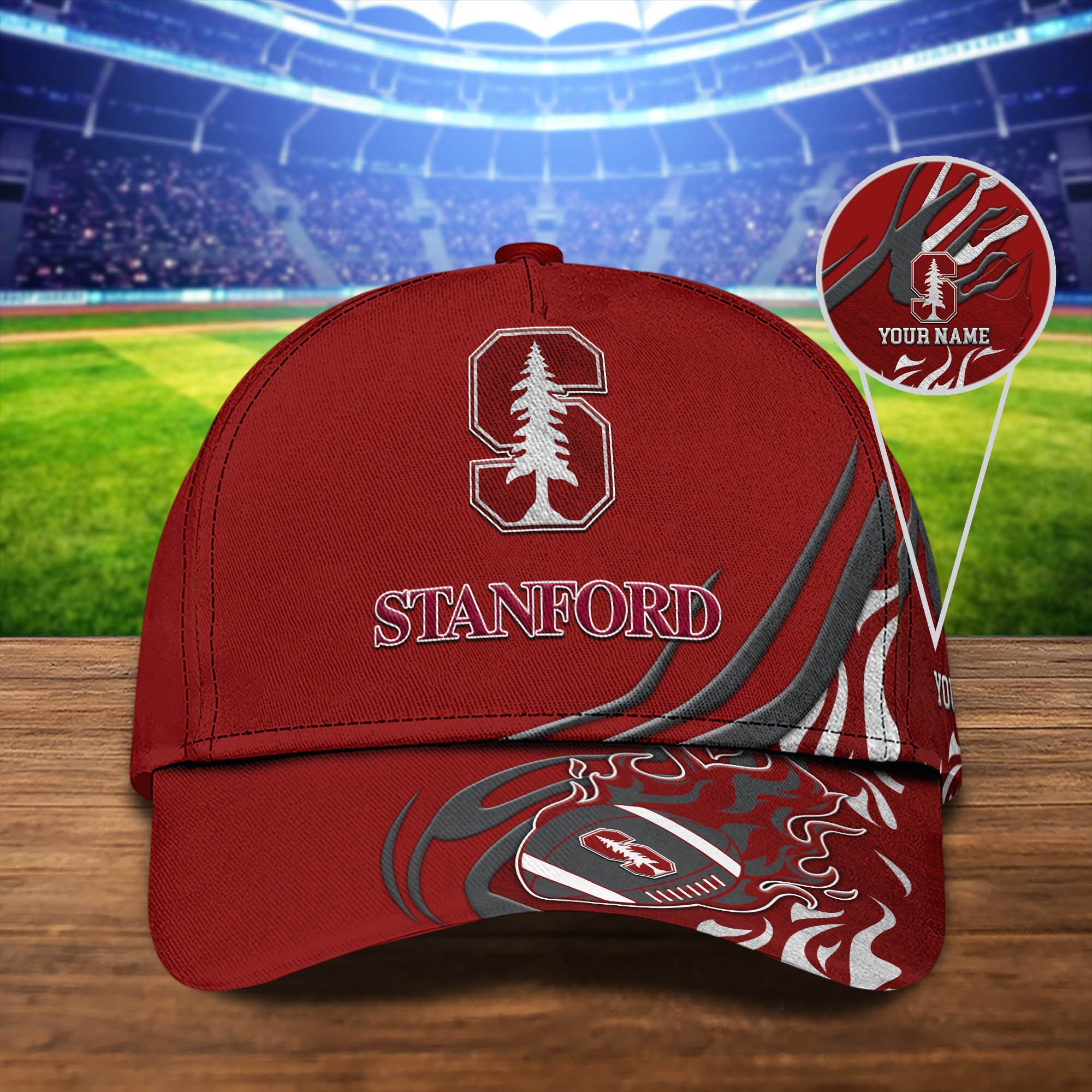 Stanford Cardinal Sport Cap 2024 Version Personalized Your Name, Football Team Cap, Fan Gifts ETHY-51954