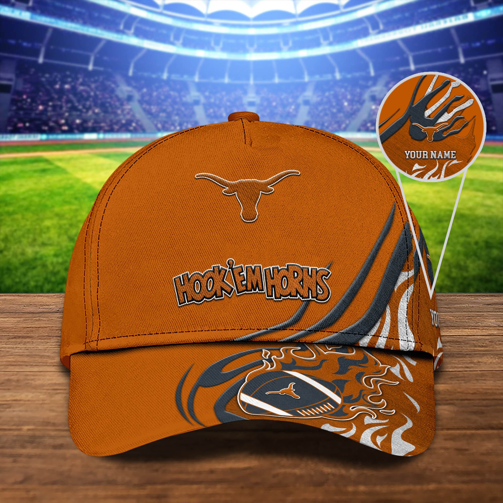 Texas Longhorns Sport Cap 2024 Version Personalized Your Name, Football Team Cap, Fan Gifts ETHY-51954