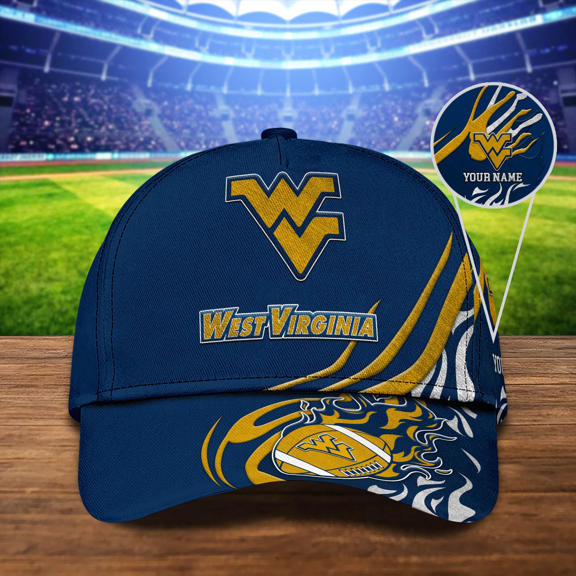 West Virginia Mountaineers Sport Cap 2024 Version Personalized Your Name, Football Team Cap, Fan Gifts ETHY-51954