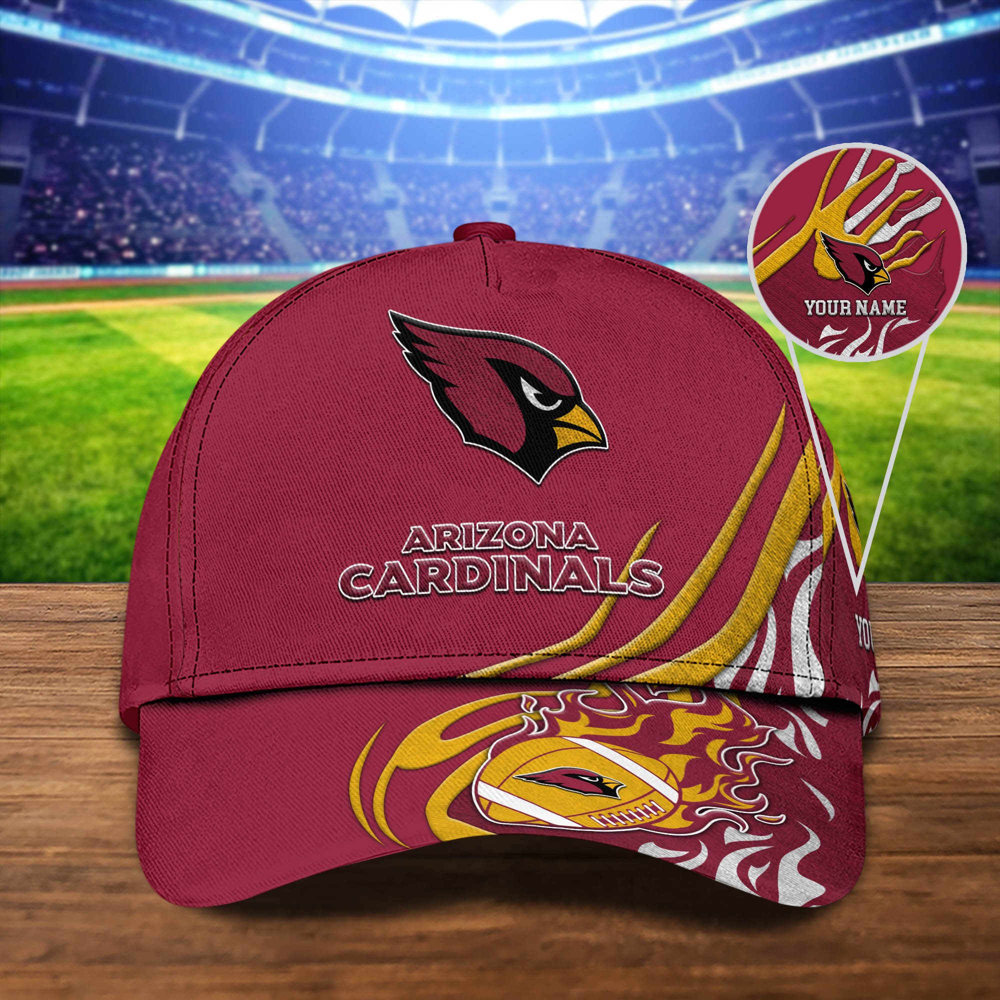 Arizona Cardinals Sport Cap 2024 Version Personalized Your Name, Football Team Cap, Fan Gifts ETHY-51954