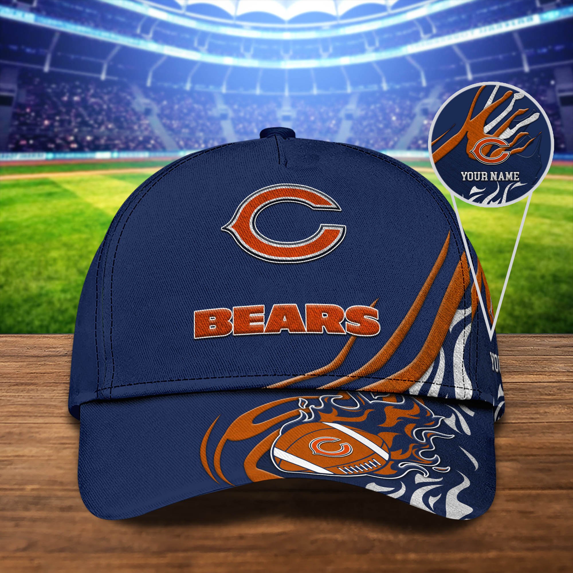 Chicago Bears Sport Cap 2024 Version Personalized Your Name, Football Team Cap, Fan Gifts ETHY-51954